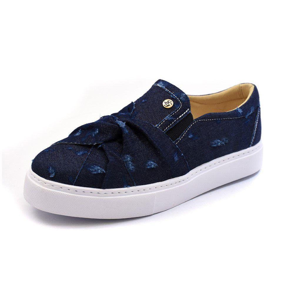 slip on azul marinho feminino