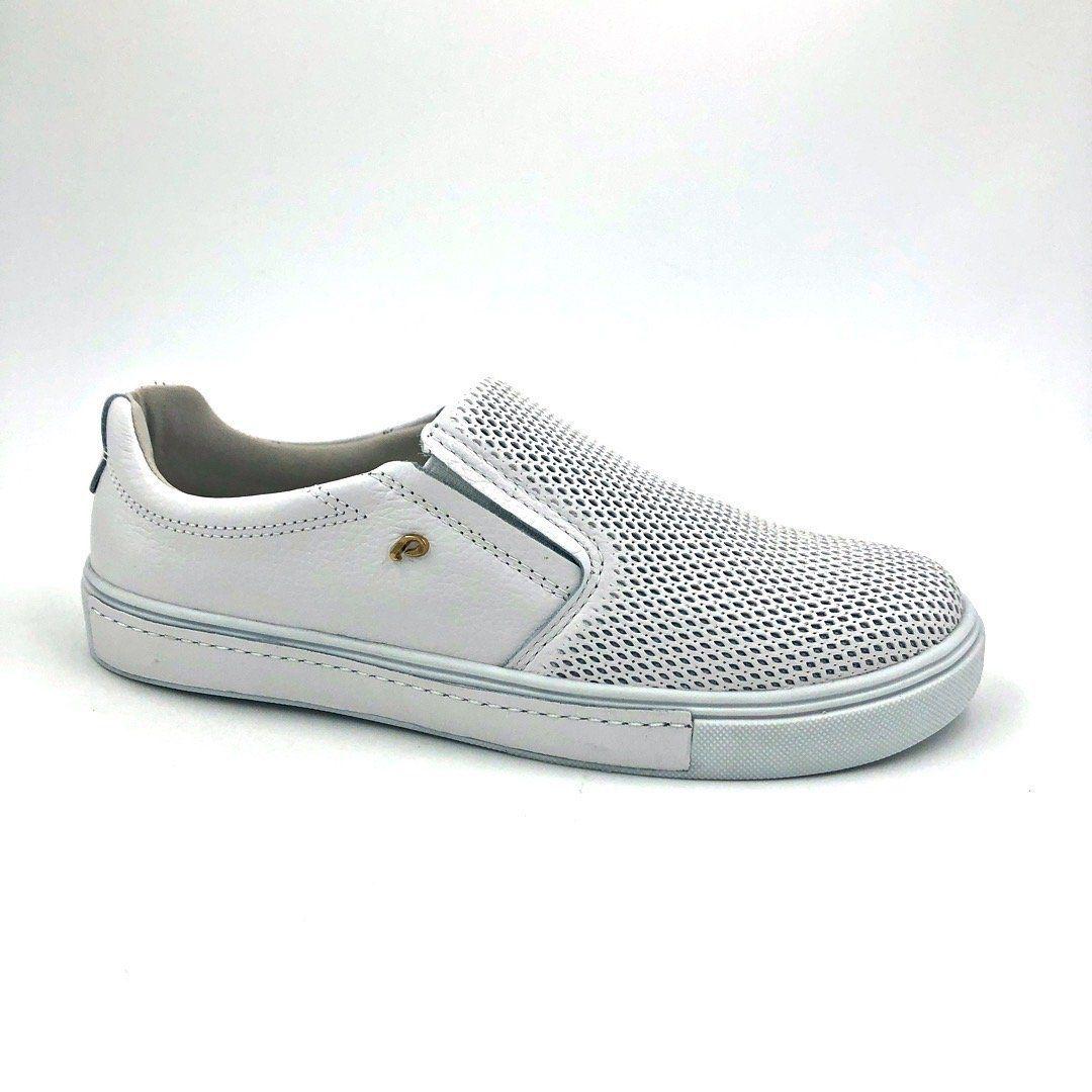 slip on feminino branco couro