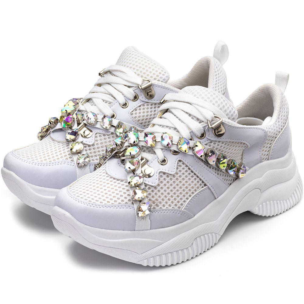 tenis branco com strass