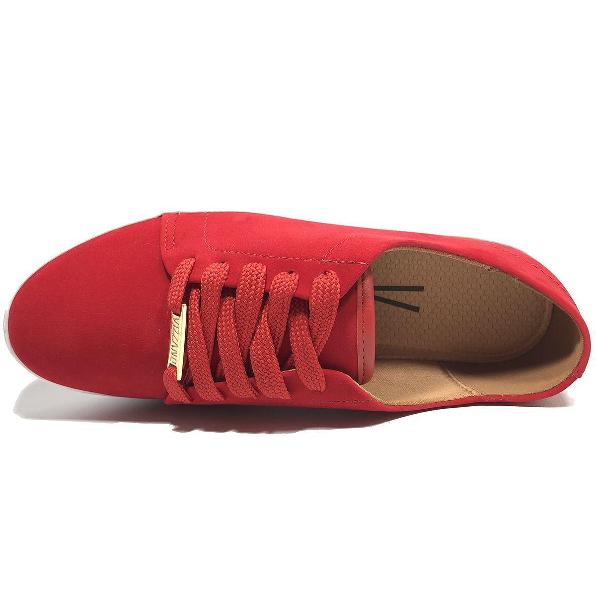 tenis vermelho camurça vizzano