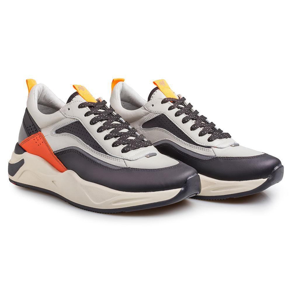 Tênis Cano Alto Masculino Rock Fit Strokes Branco e Vermelho | ROCK FIT