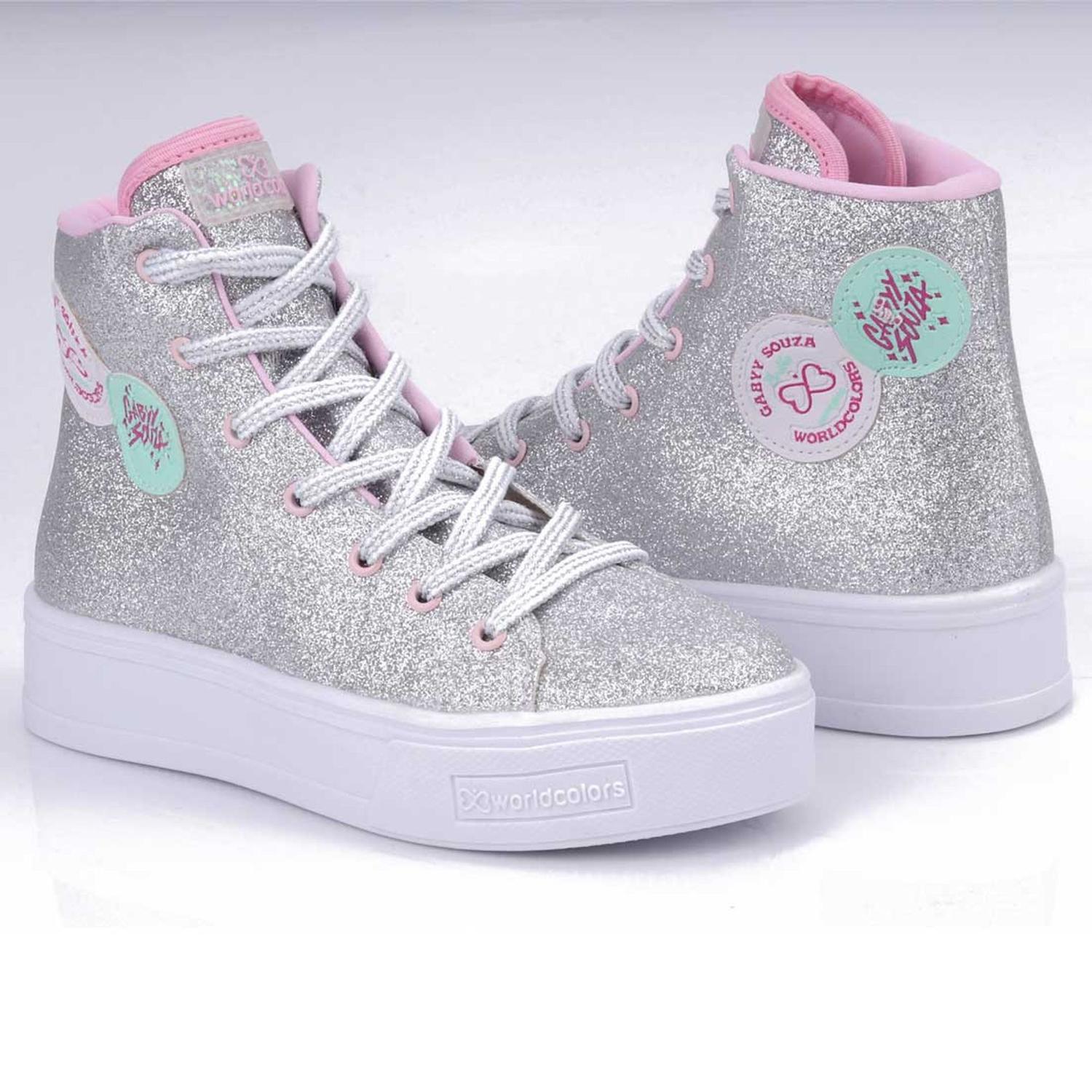 Tênis WorldColors Cano Médio by Gabyy Souza - World Colors - Tênis Infantil  - Magazine Luiza