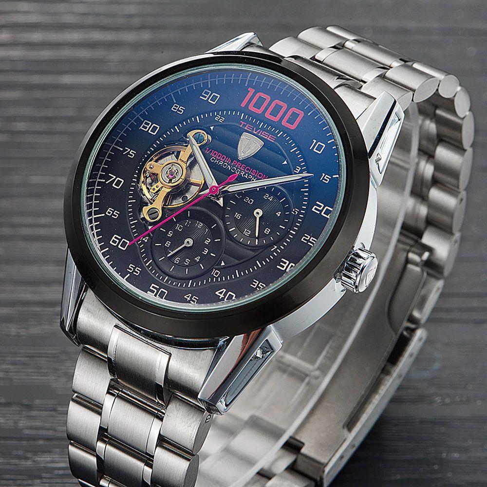 Relogio tevise 1000 original, automatico masculino social transparente  aparece o maquinario em Promoção | Ofertas na Americanas