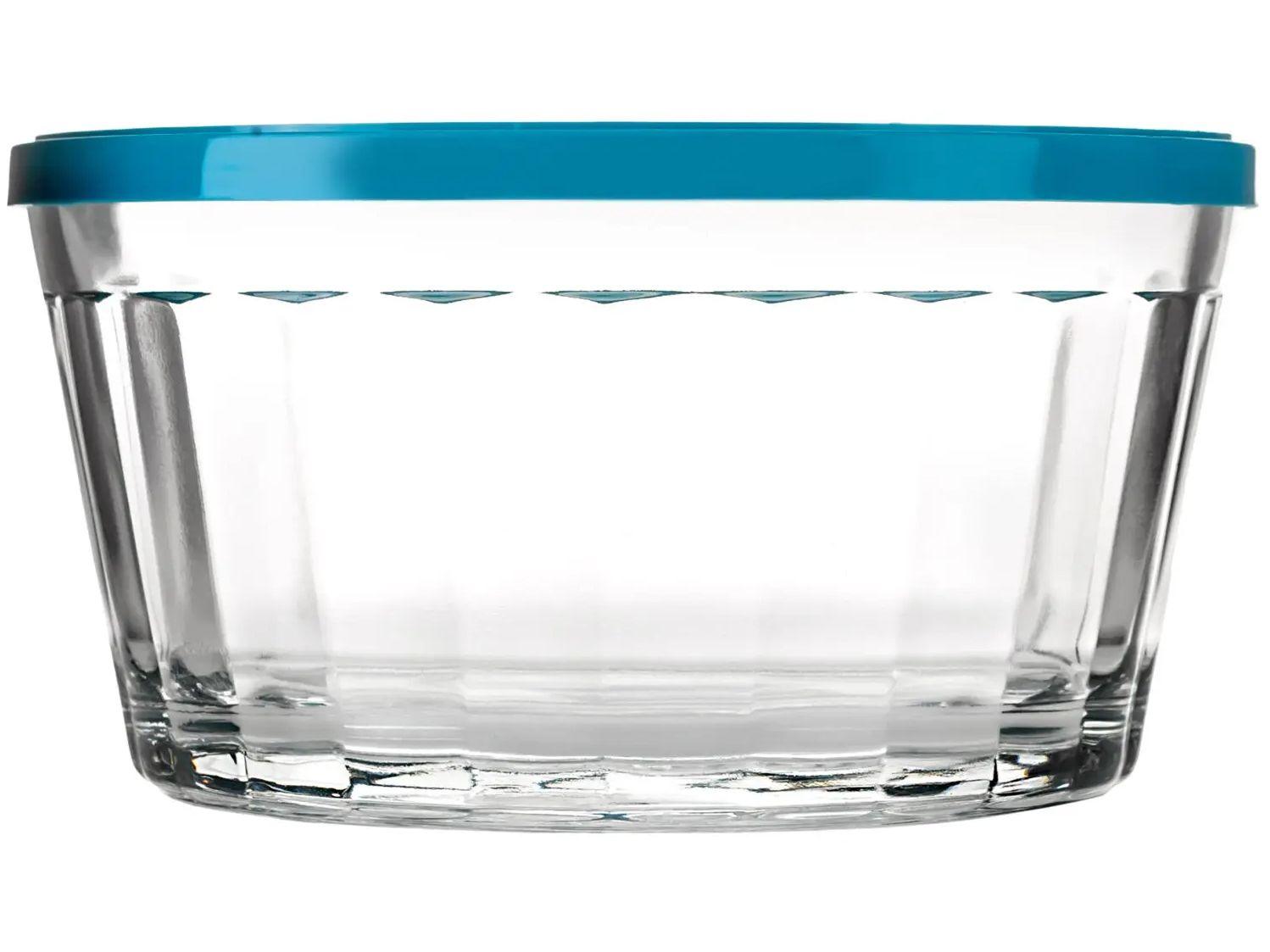 Tigela de Vidro com Tampa 600ml Redonda Nadir