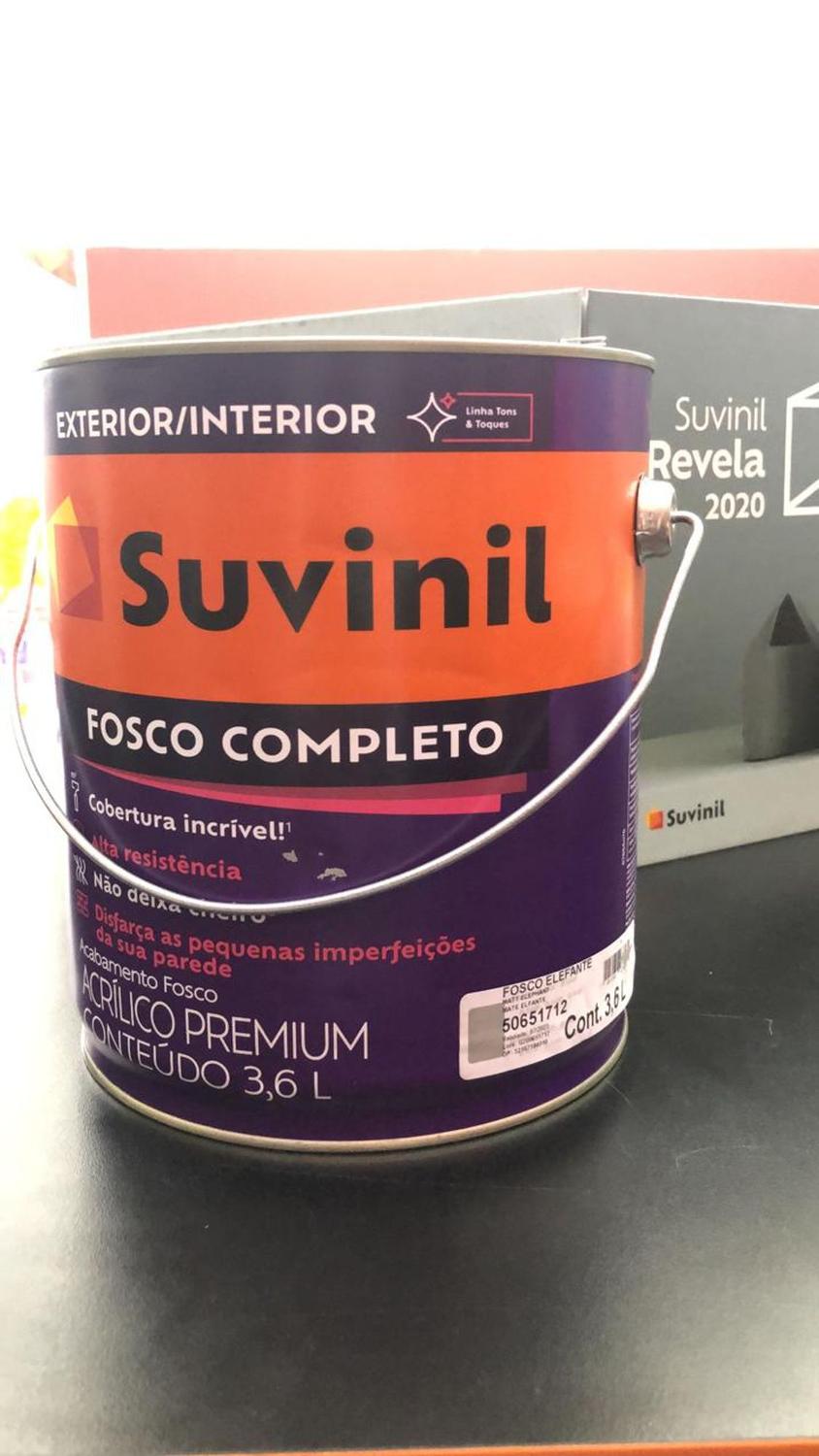 tinta preto fosco on Tinta Acrilica Suvinil Elefante Fosco Lavavel 3 6 Litros Tinta Para Parede Madeira Aco Magazine Luiza