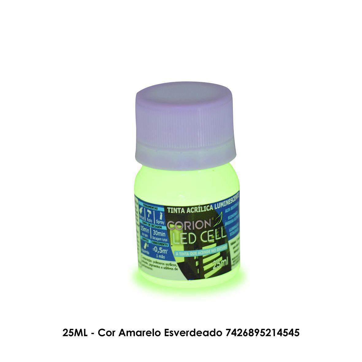 Tinta Glow 25ml Cor Amarelo Esverdeado Fosforescente Brilha Sem Luz Negra Luminescente Corion Pintura Magazine Luiza