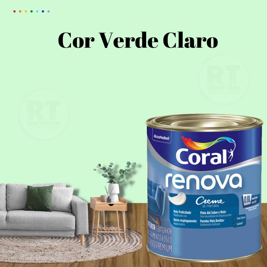 Imagem de Tinta Parede Verde Alecrim Acrílica Fosca Coral Renova 800ml