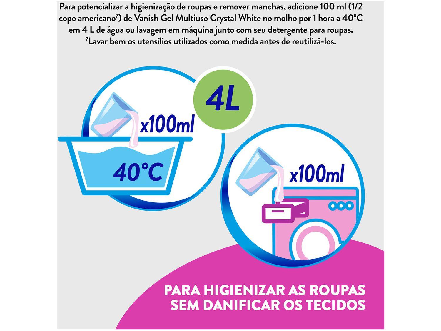 Tira Manchas Vanish Crystal White Sachê Líquido