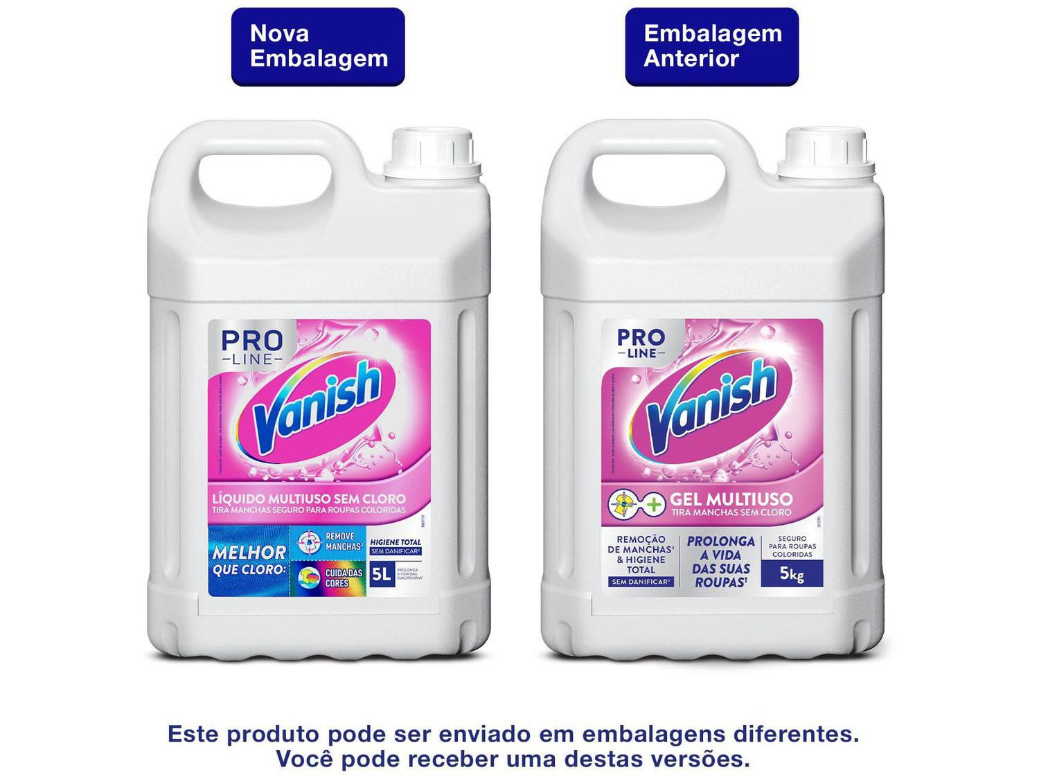 Tira Manchas Vanish Líquido Multiuso Para Roupas Coloridas Pro Line 5L