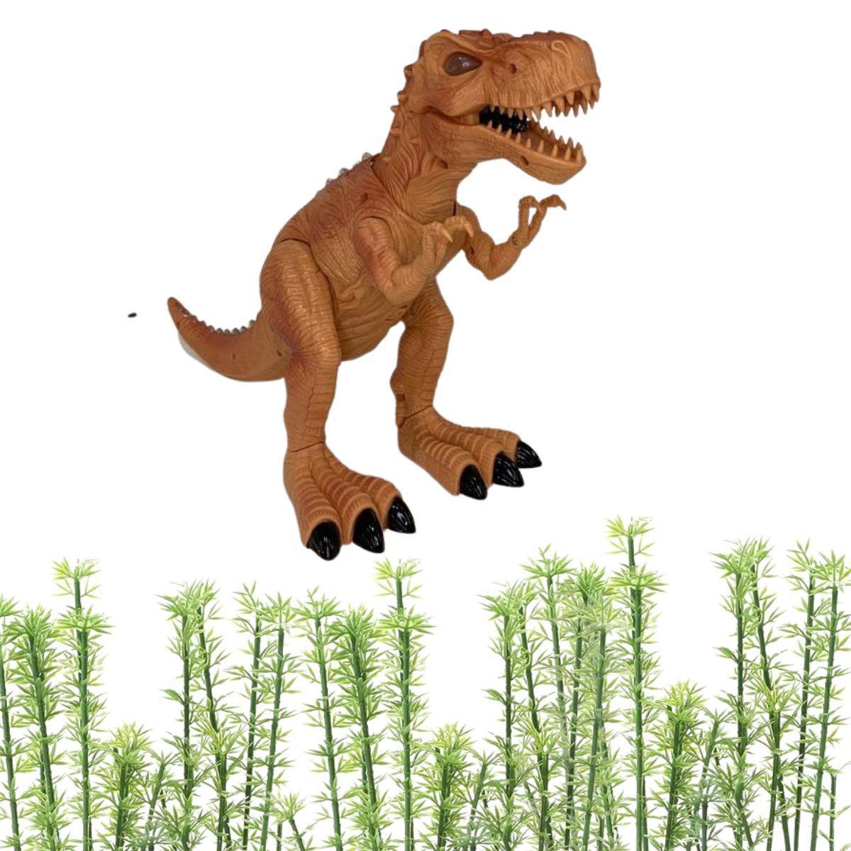 Dinossauro De Brinquedo Solta Fumaça Anda Som Luz Dino Robô laranja