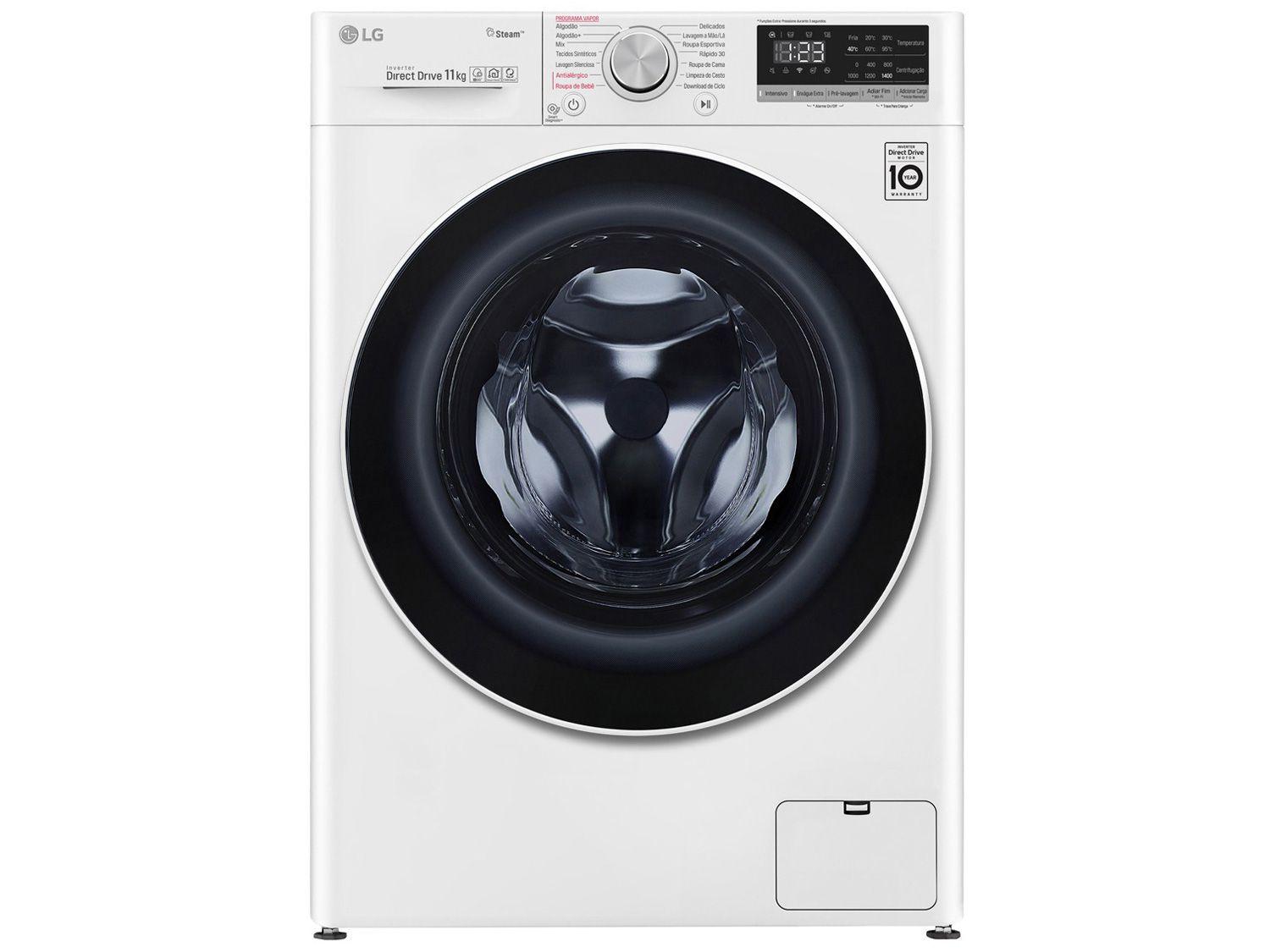 Lavadora de Roupas LG VC5 FV3011WG4A Inverter - 11Kg Cesto Inox 14 Programas de Lavagem