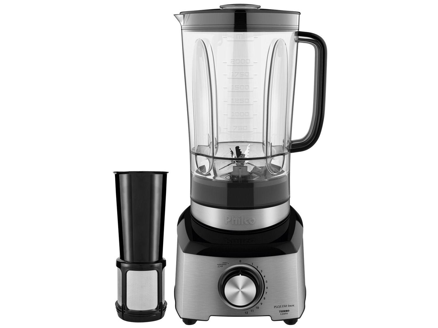 Liquidificador Philco Turbo PLQ1350 - Preto e Cinza com Filtro 12 Velocidades 1200W