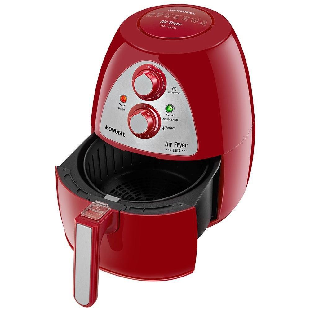Fritadeira Elétrica Sem Óleo/Air Fryer Mondial AF14 Vermelha 3,2L