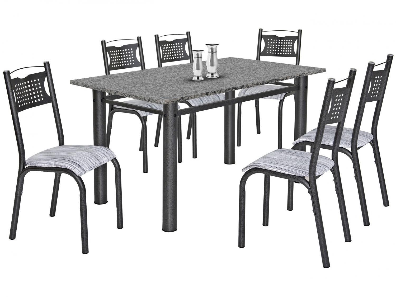 Mesa de Cozinha 6 Cadeiras Retangular Poeme - Ciplafe