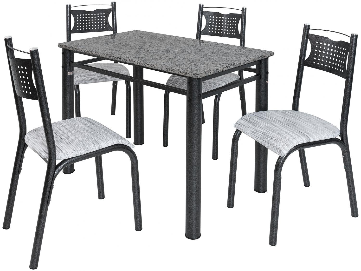 Mesa de Cozinha 4 Cadeiras Retangular Poeme - Ciplafe