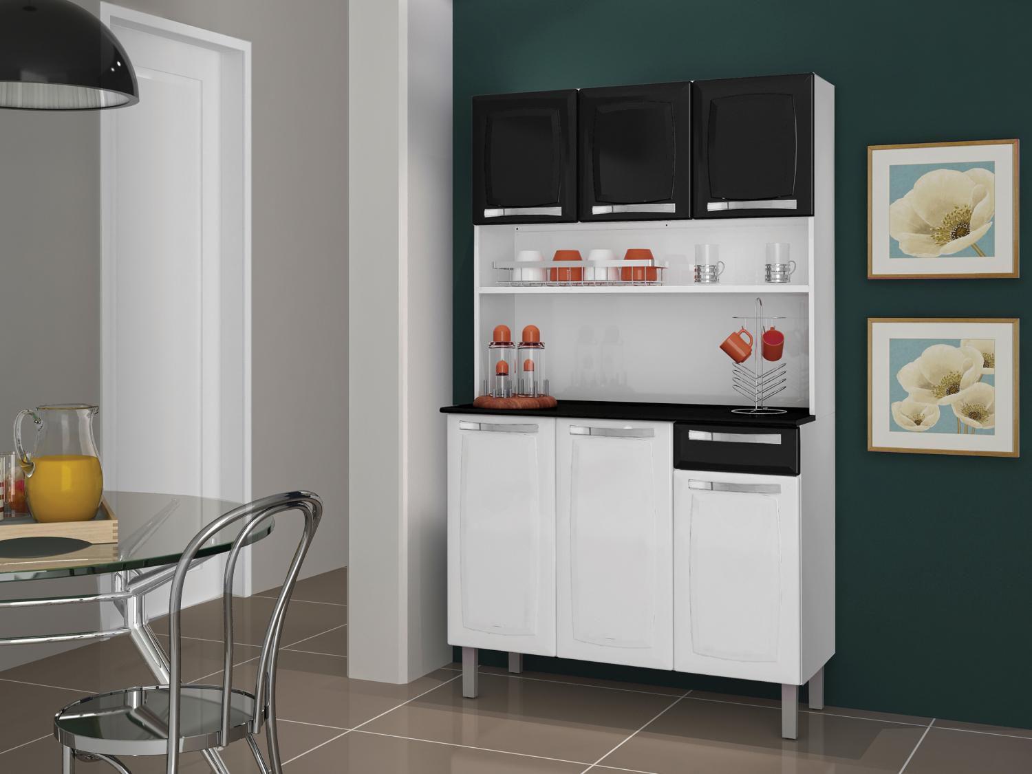 Kit Cozinha Itatiaia Rose com Tampo - 6 Portas 1 Gaveta Aço