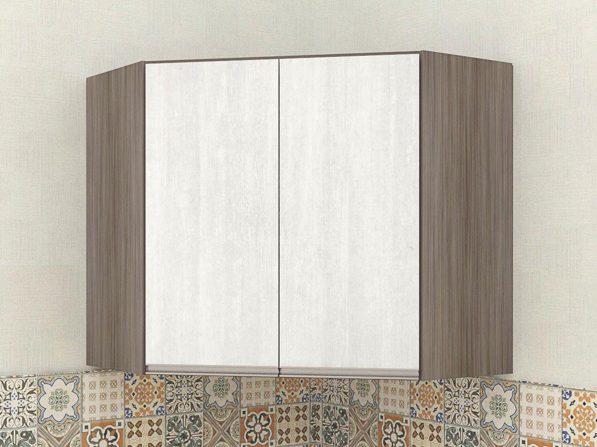 Armário de Cozinha Aéreo de Canto Luciane - Prime Siena 2 Portas 76x75cm