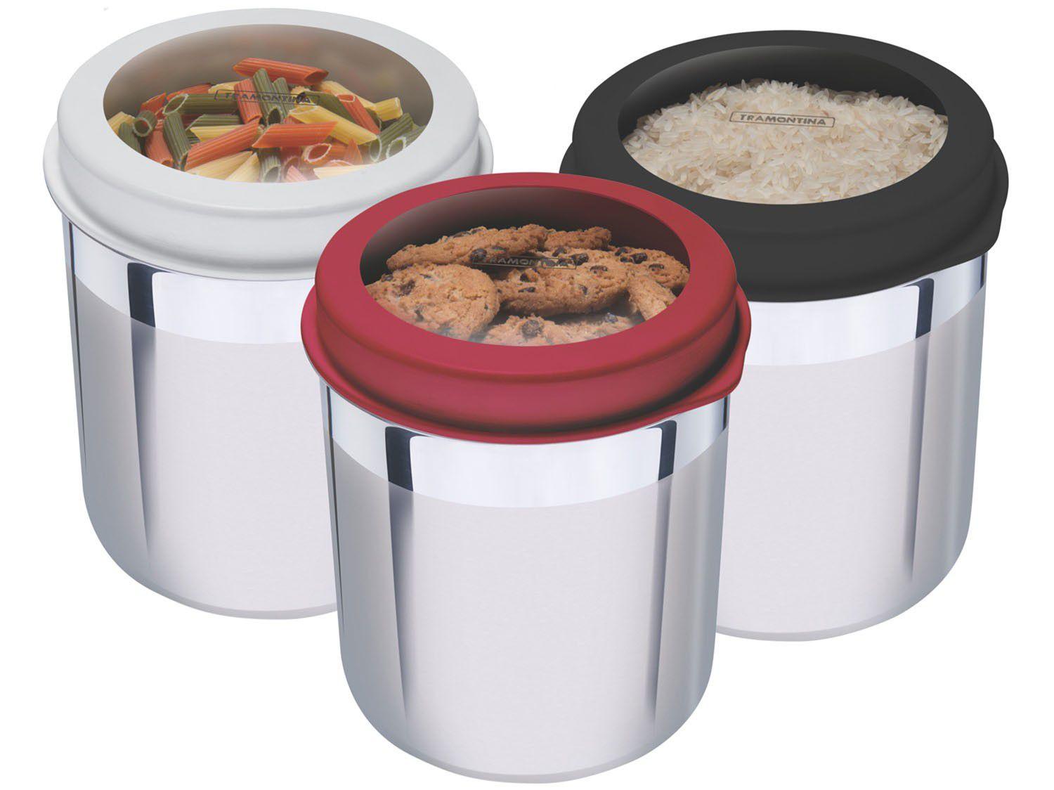 Conjunto Pote Redondo 3 Peças com Tampa Tramontina - Cucina 64220/624