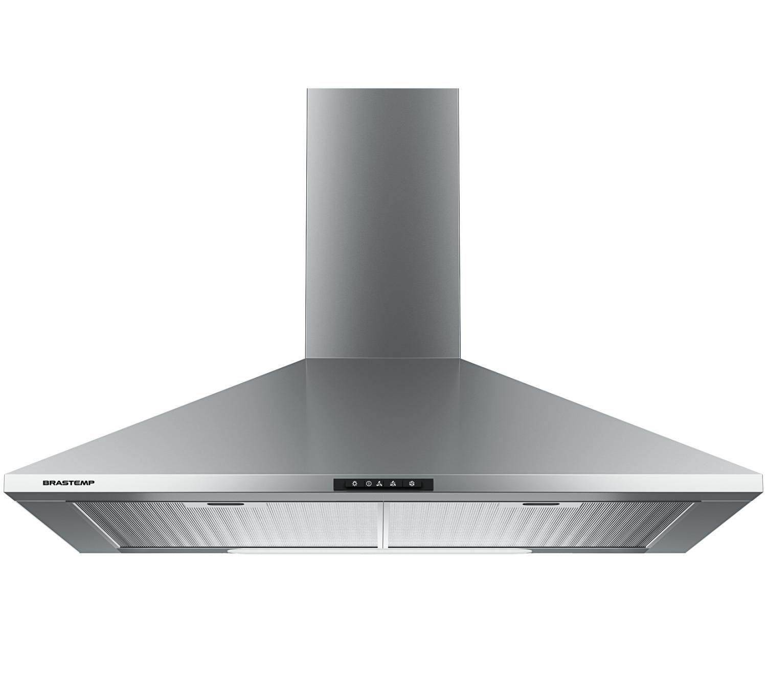 Coifa de Parede Brastemp 59,8cm 4 Bocas Inox - 3 Velocidades Piramidal BAI60 BRANA