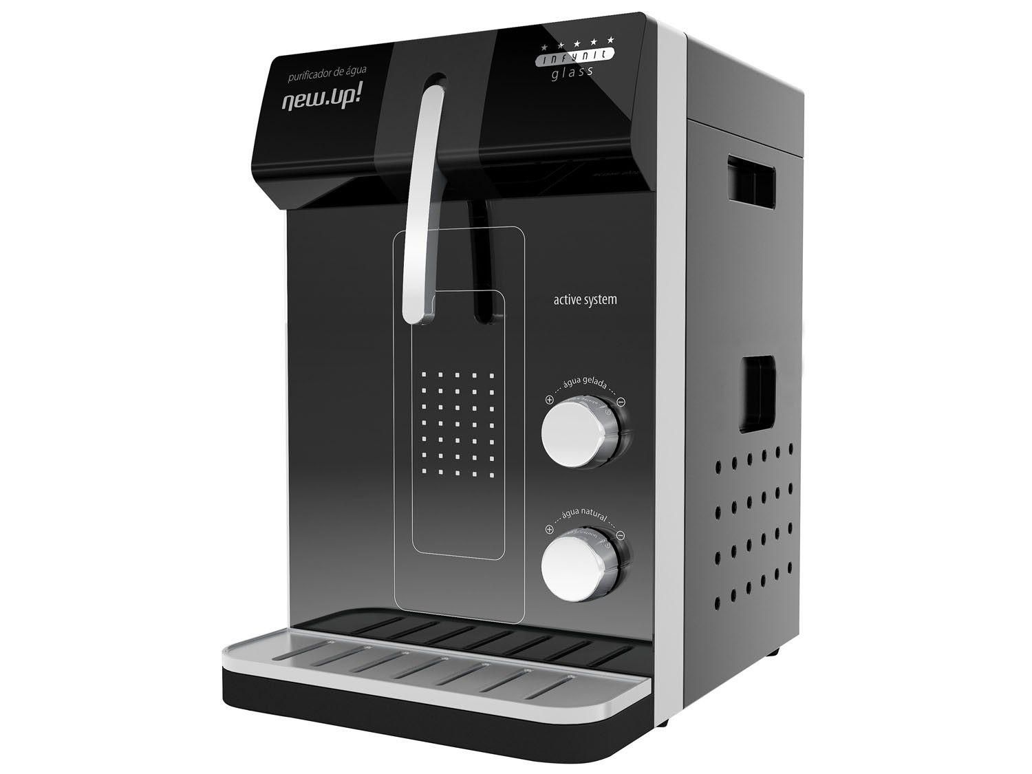Purificador de Água New.Up! Refrigerado por - Compressor Infinity Glass Água Gelada e Natural