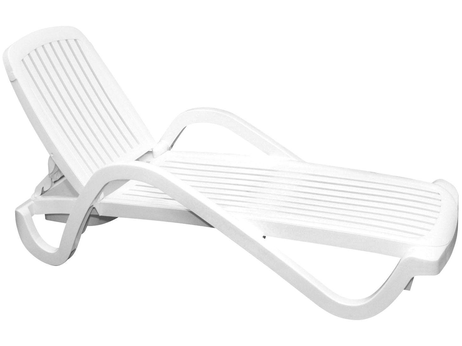 Espreguiçadeira de Plástico Branca 2 Posições - Tramontina Basic Copacabana