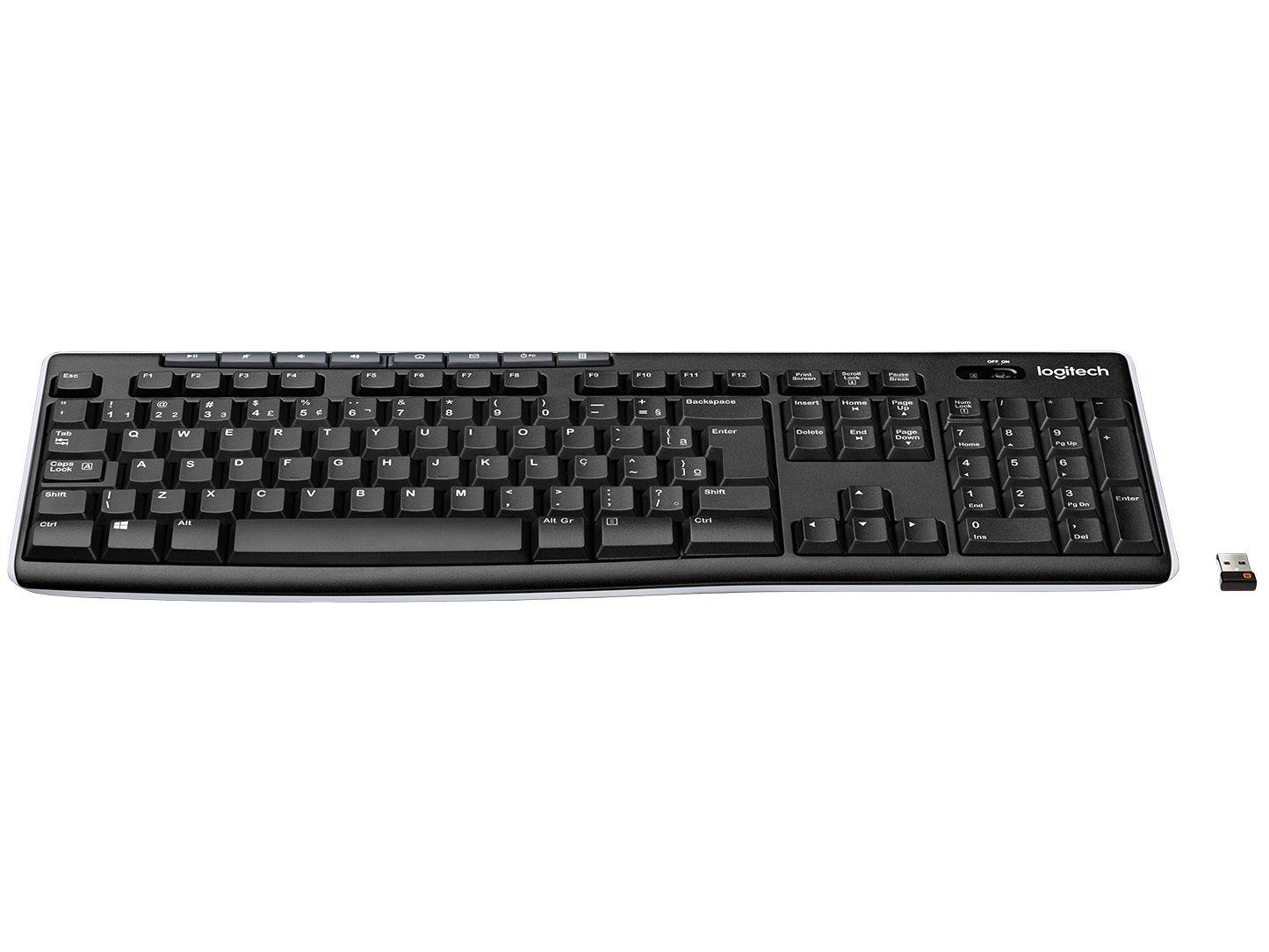 Teclado sem Fio Logitech ABNT2 Preto K270