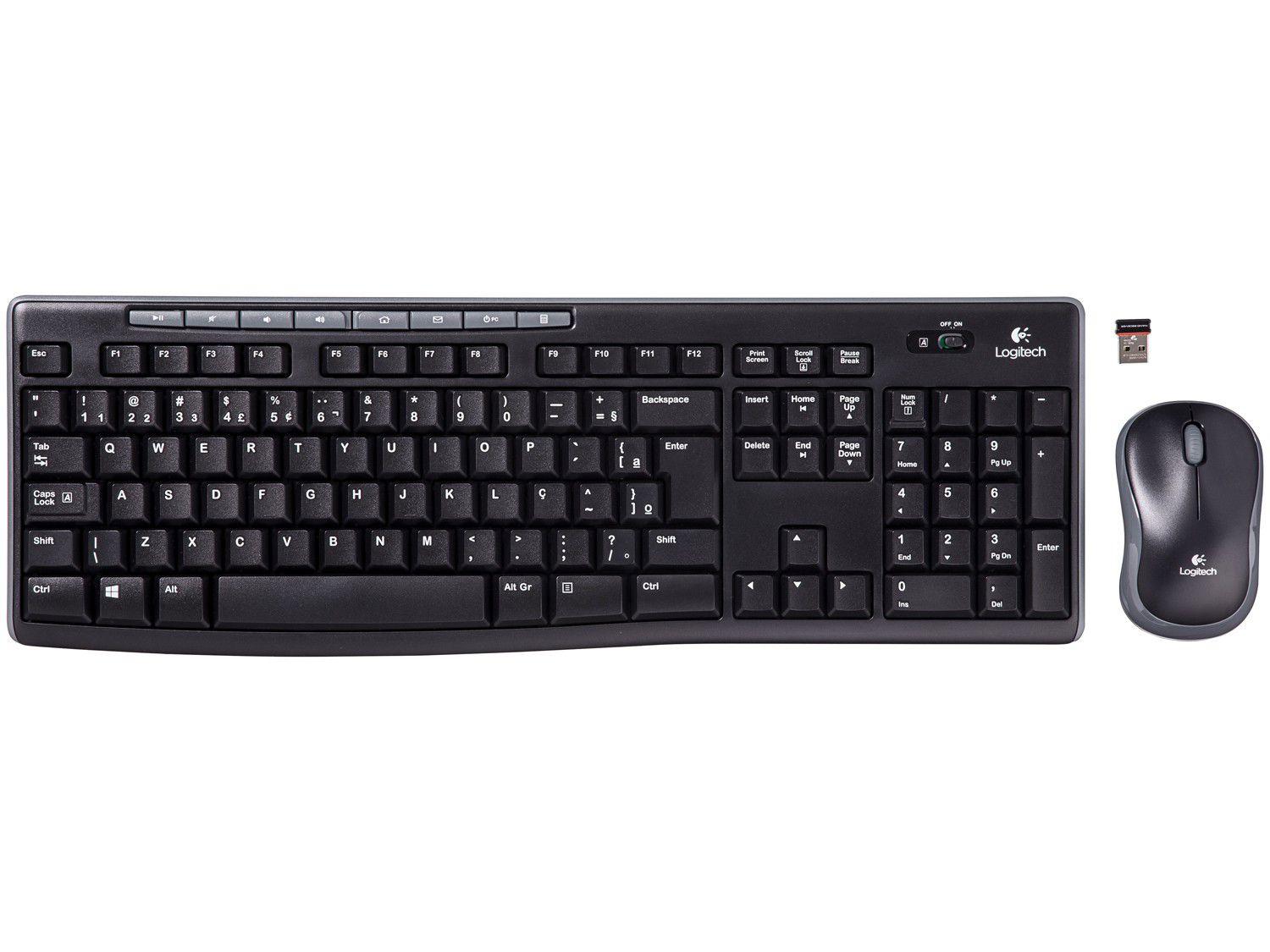 Kit Teclado e Mouse Sem Fio Logitech MK270