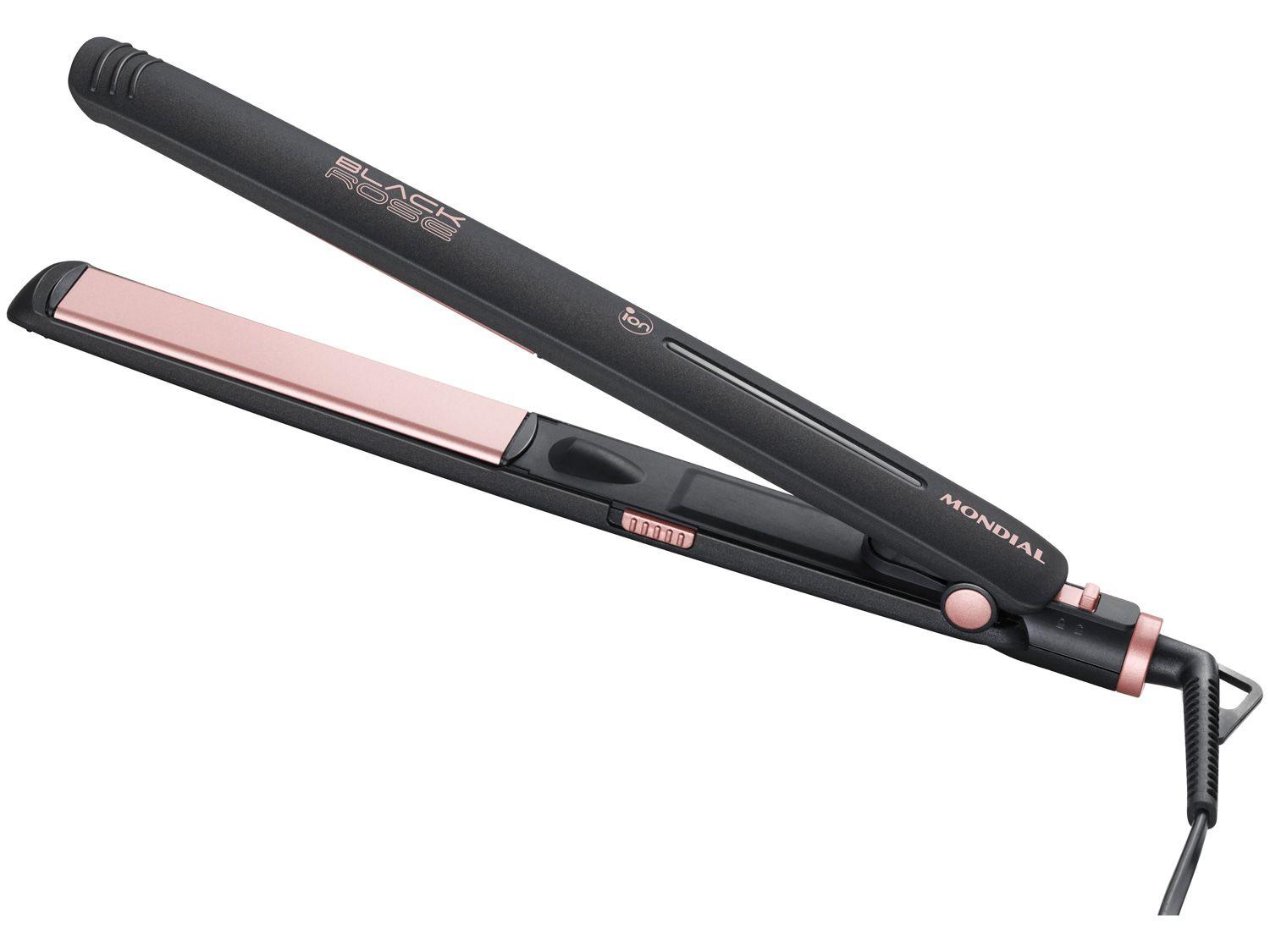 Chapinha/Prancha de Cabelo Mondial Black Rose P-27 - Turmalina 220ºC