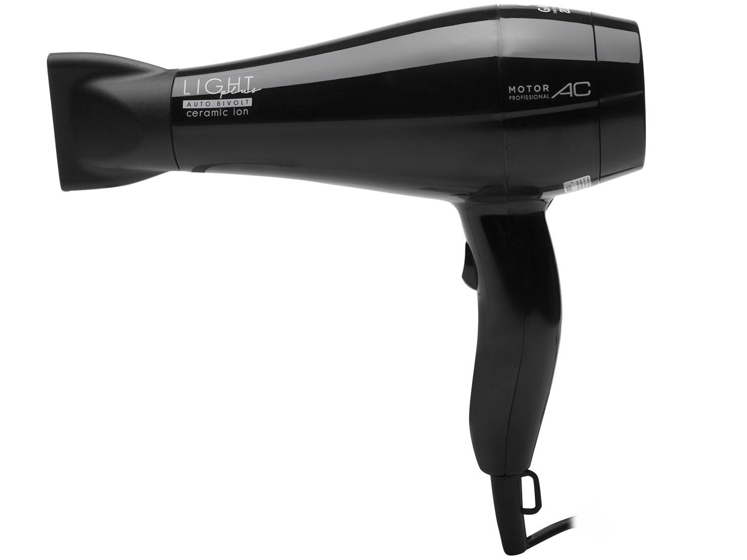 Secador de Cabelo GAMA Light Plus Ceramic - Ion Preto 2000W 2 Velocidades