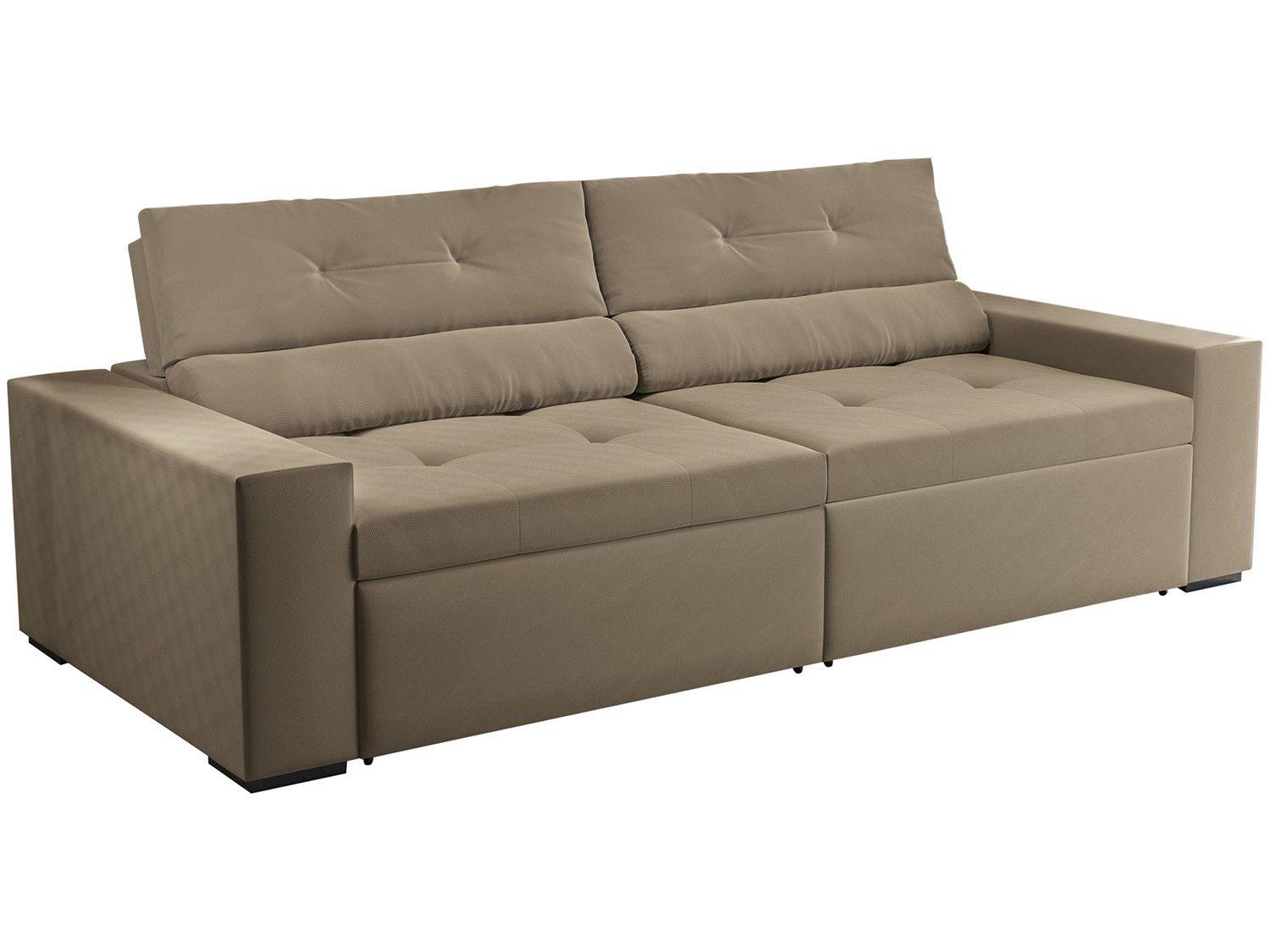 Sofá Retrátil Reclinável 4 Lugares Suede - Supremo Estar