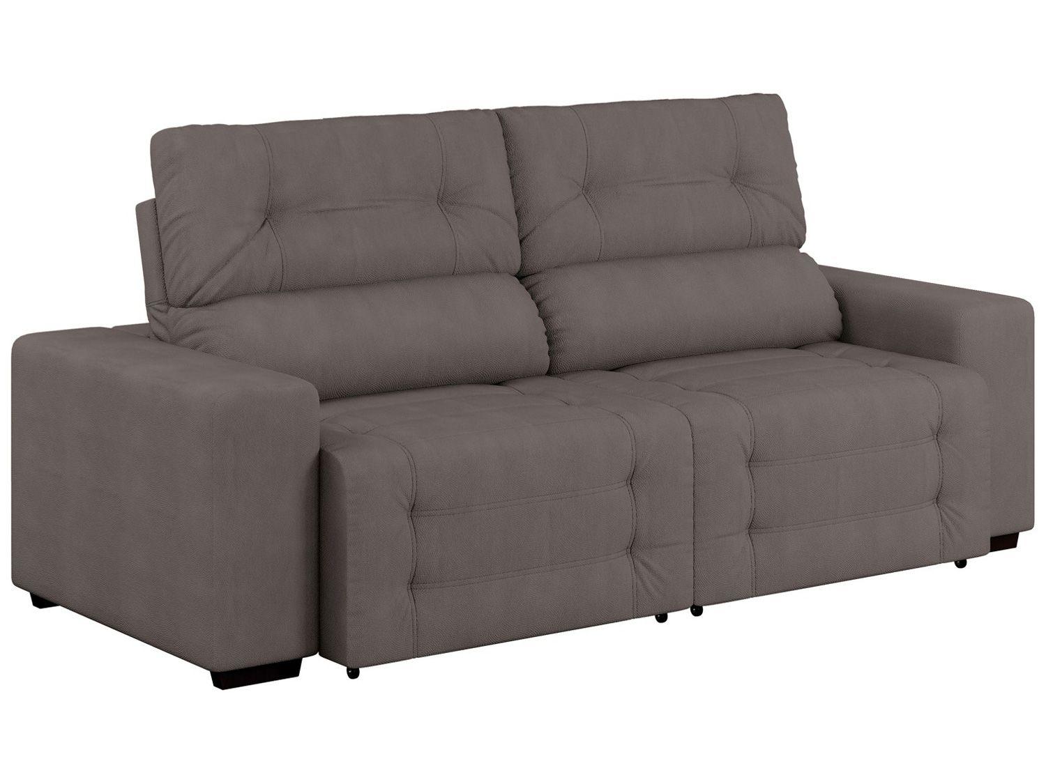 Sofá Retrátil Reclinável 4 Lugares Suede - Mozart Linoforte
