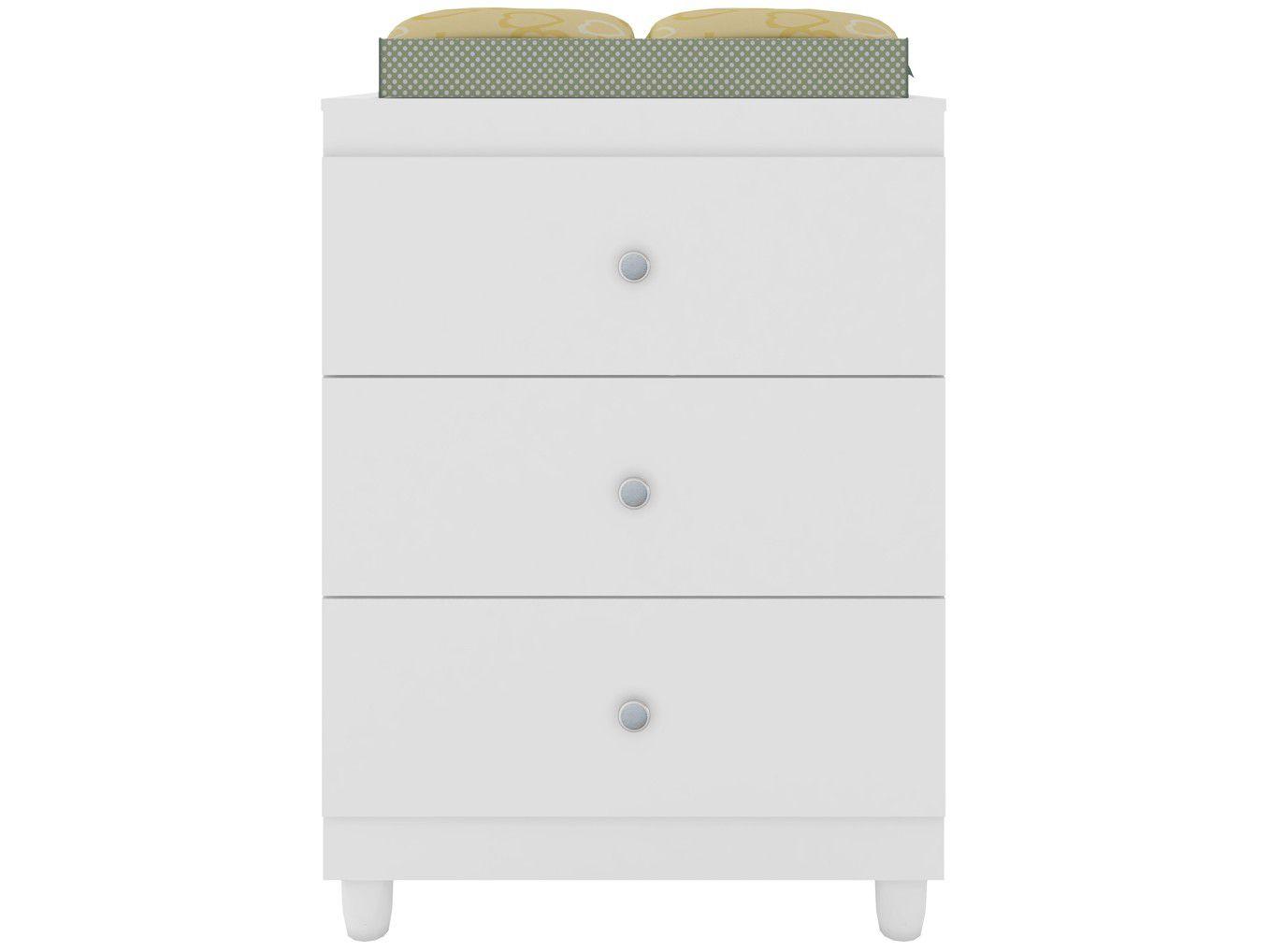 Cômoda de Bebê 3 Gavetas Móveis Estrela - Gutti