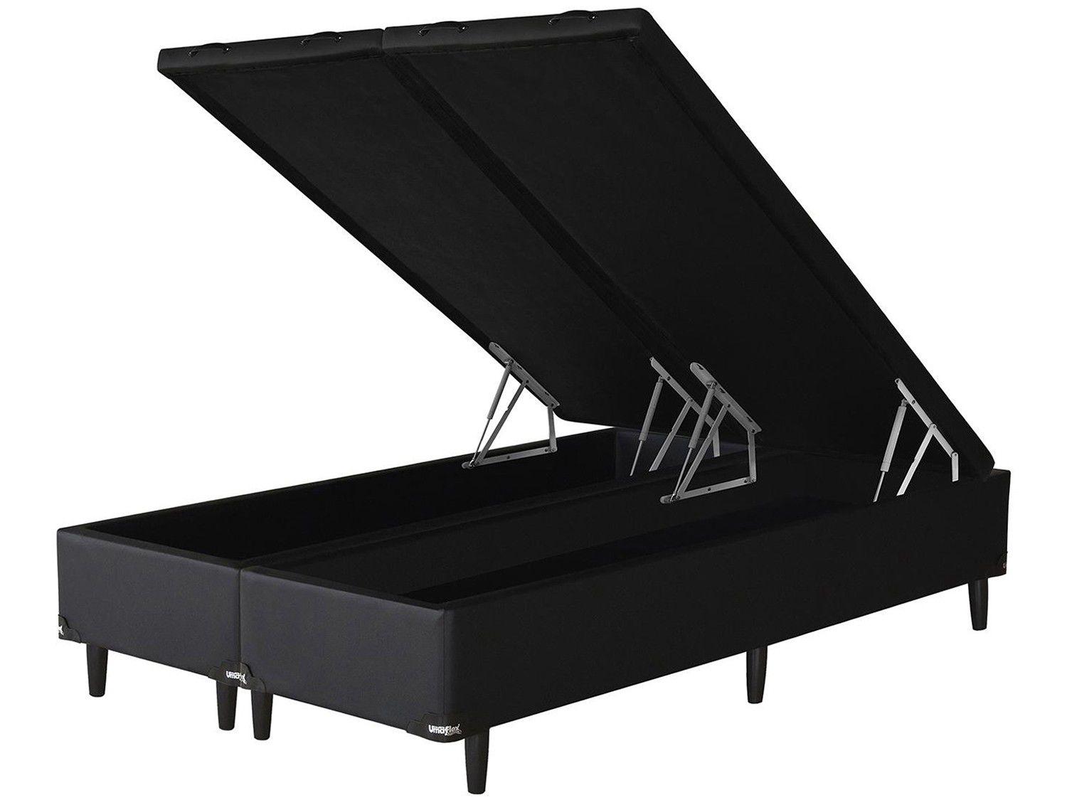 Base Cama Box Queen Size Umaflex com Baú - Bipartido 29cm de Altura Facility