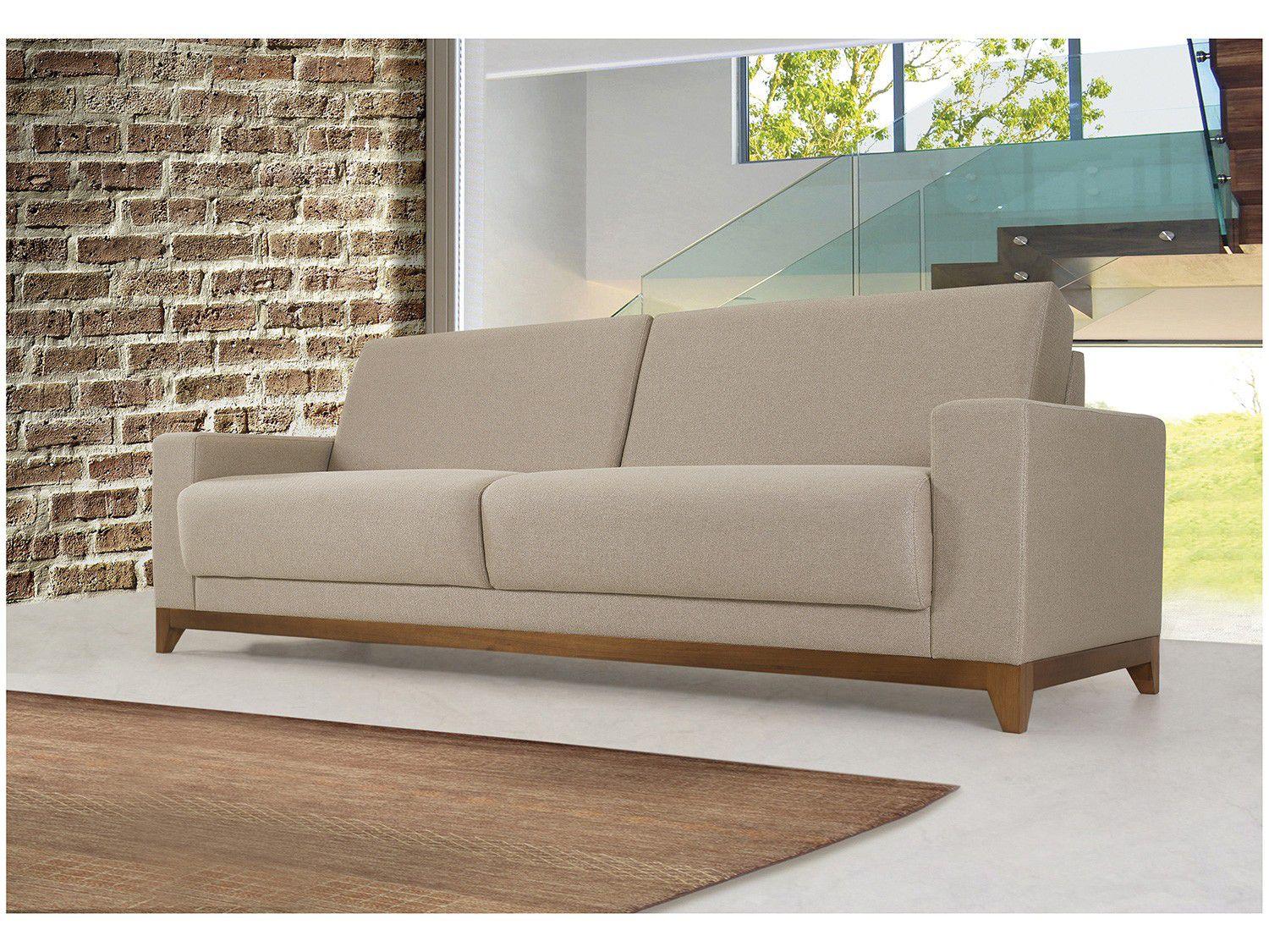 Sofá 3 Lugares Linho Vivere MH4168 Herval Sofás Magazine Luiza