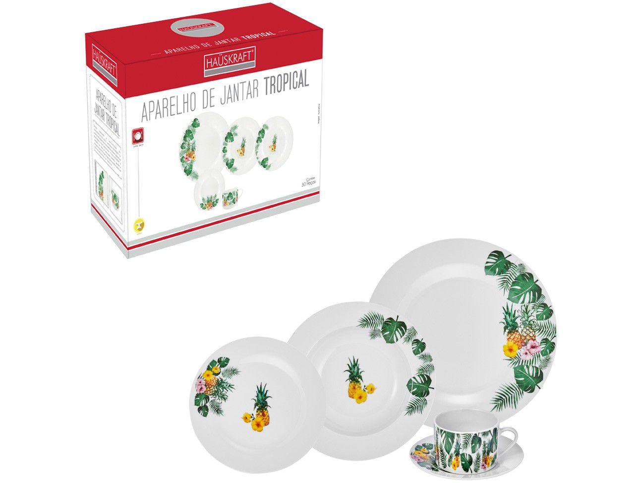 Aparelho de Jantar Chá 30 Peças Hauskraft - Porcelana Andrea