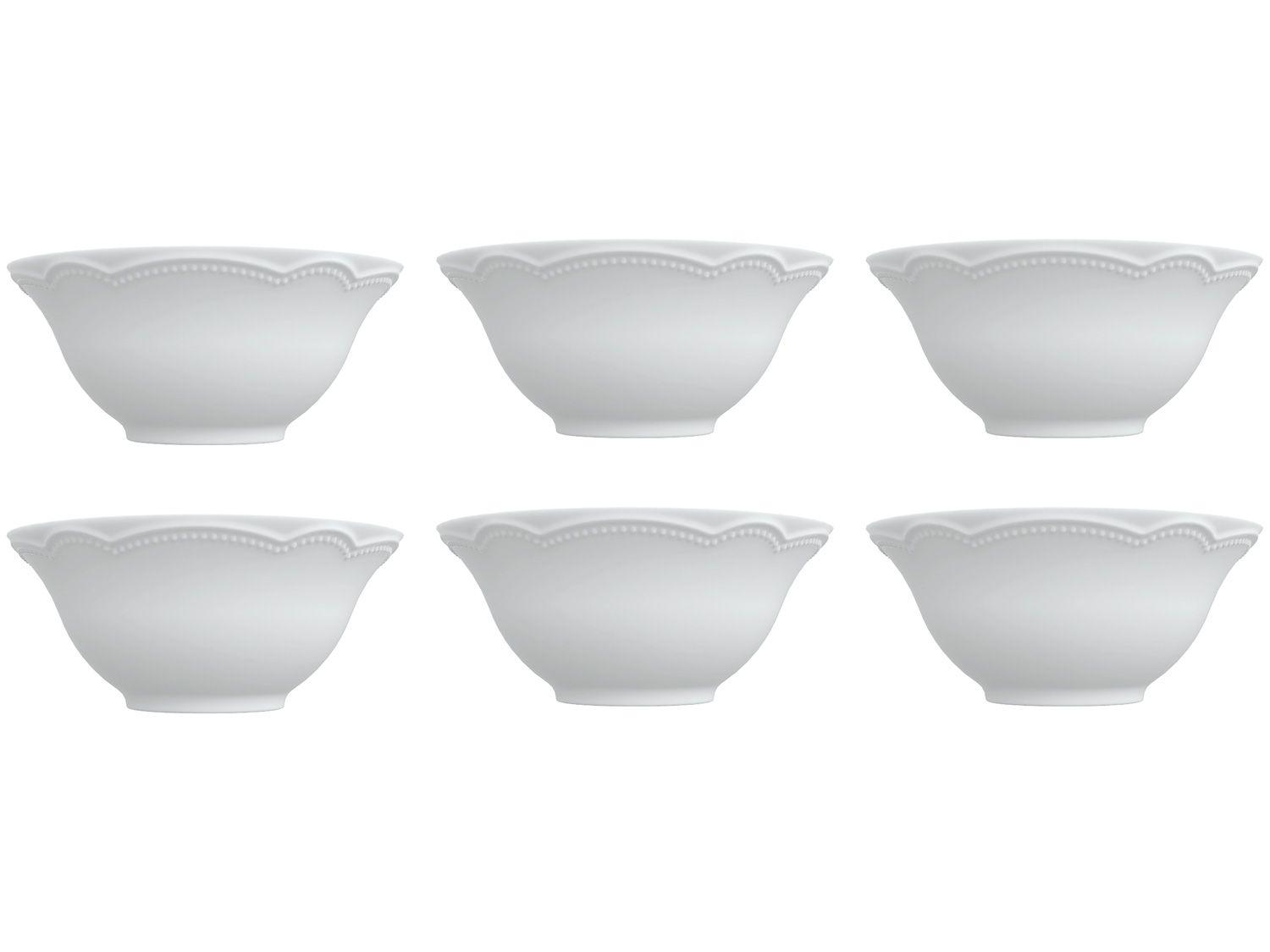 Bowl Porcelana Branco Germer 450ml Relevos - Cottage