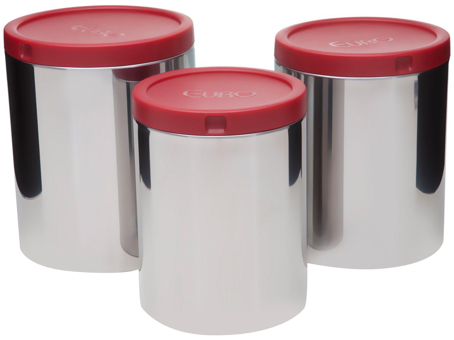 Jogo de Porta Mantimentos de Inox Redondo - Euro Home IN0344-VM 3 Peças