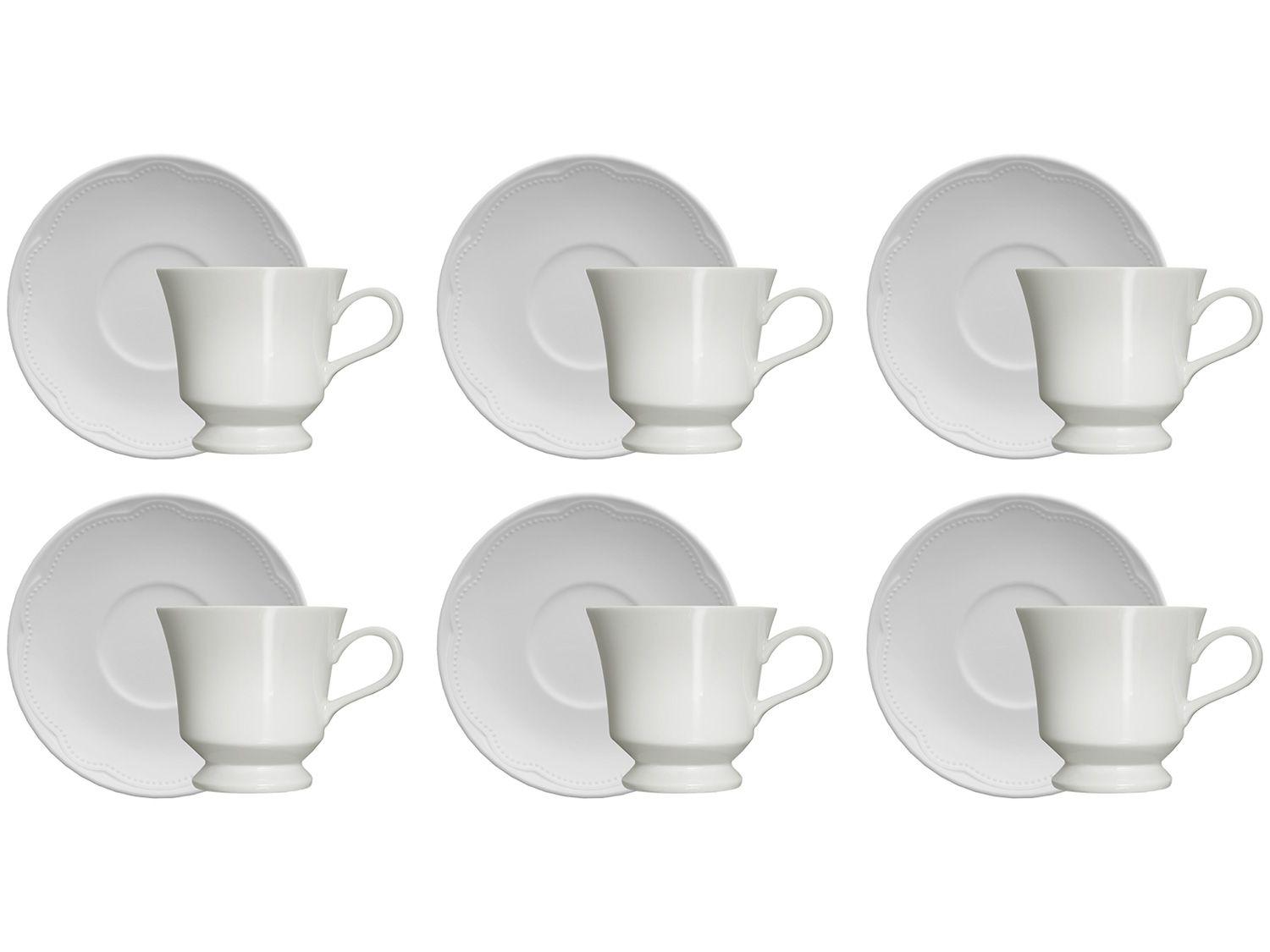 Jogo de Xícaras de Chá Porcelana 190ml Germer - Cottage 6 Peças