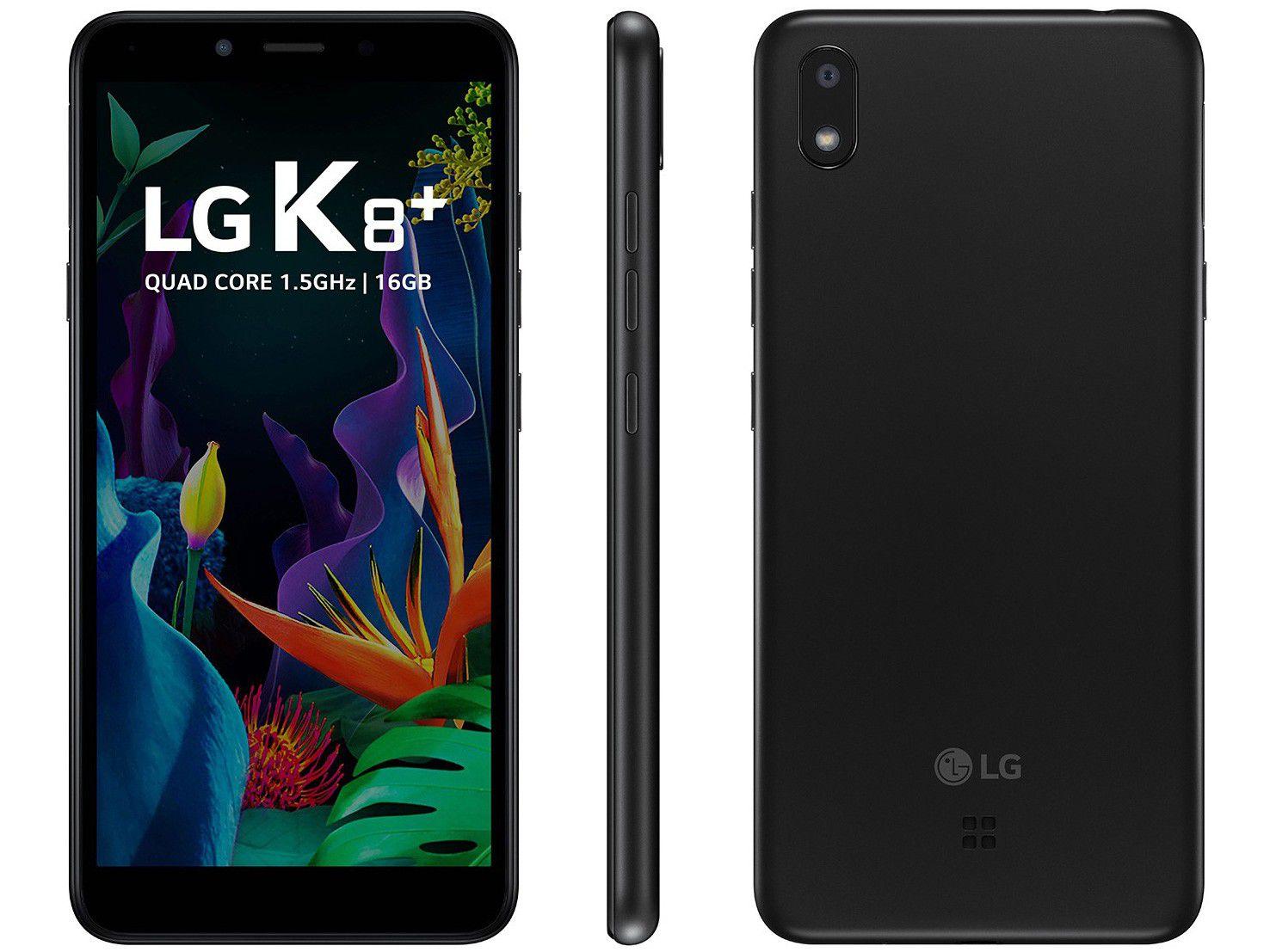 Smartphone LG K8 Plus 16GB Preto 4G Quad-Core - 1GB RAM 5,45&quot; Câm. 8MP + Câm. Selfie 5MP