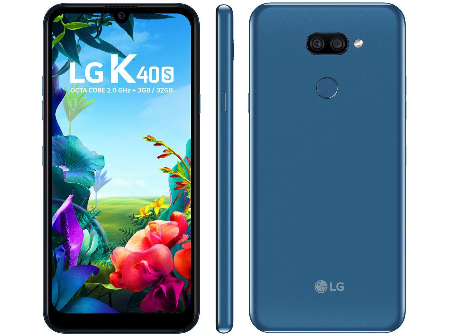 Smartphone LG K40S 32GB Azul 4G Octa-Core 3GB RAM - 6,1&quot; Câm. Dupla + Selfie 13MP Dual Chip