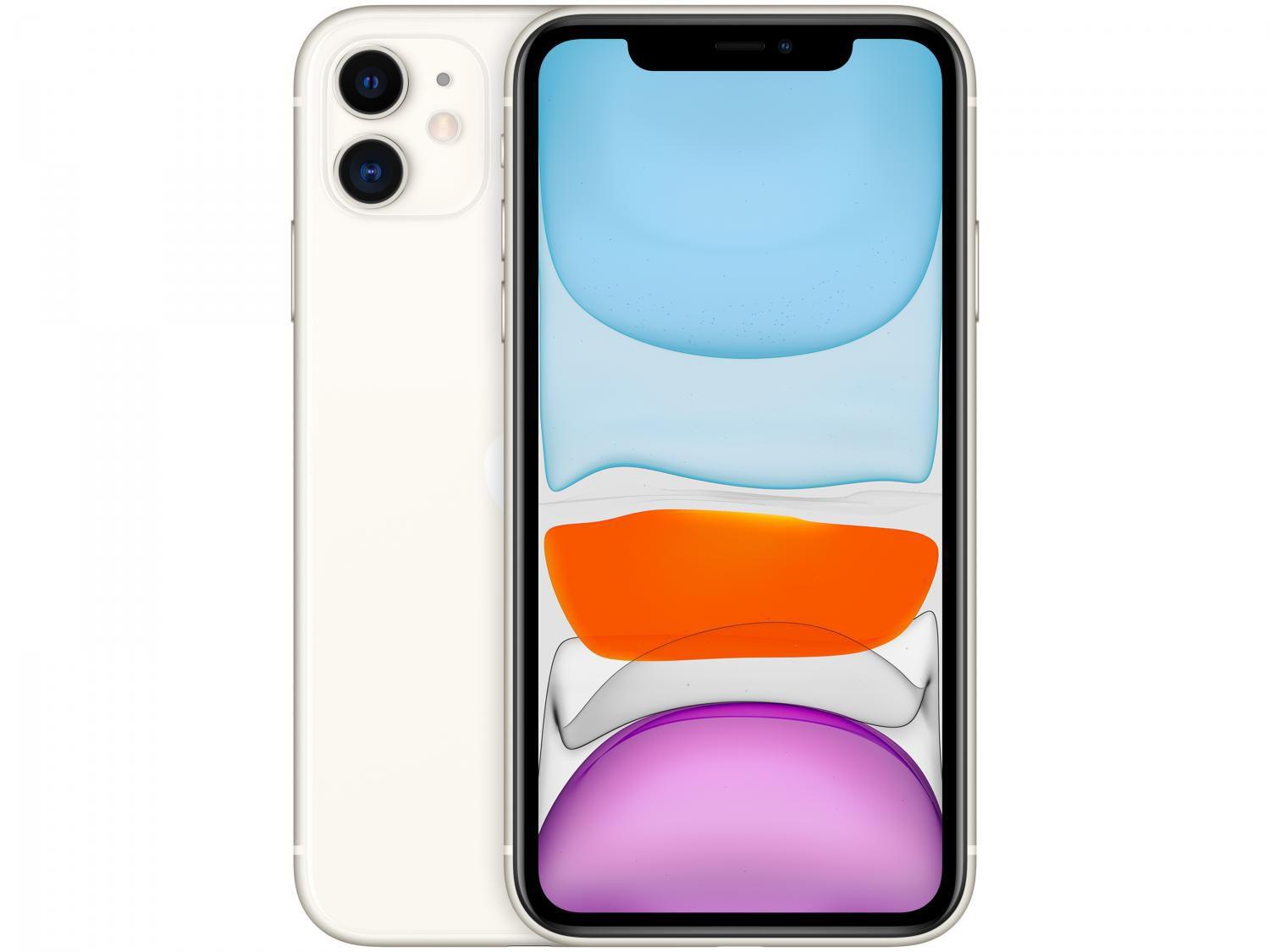 iPhone 11 Apple 128GB Branco 4G Tela 6,1” Retina Câm