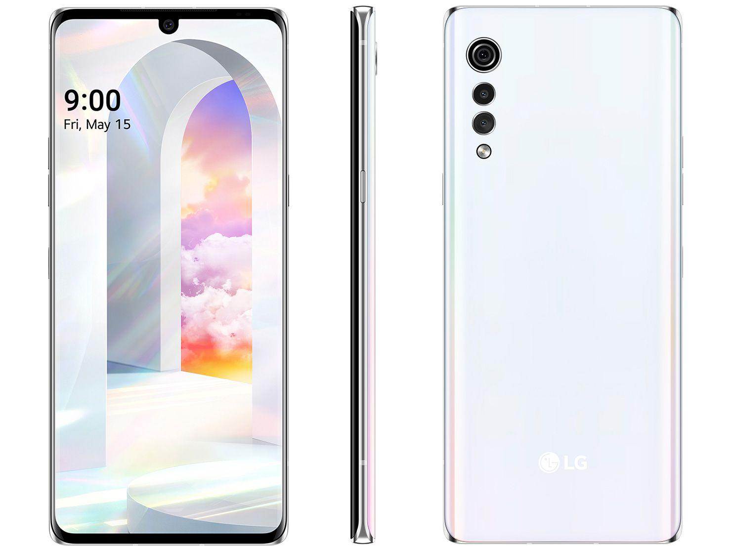 Smartphone LG Velvet 128GB Aurora White Octa-Core - 6GB RAM Tela 6,8" Câm. Tripla + Selfie 16MP