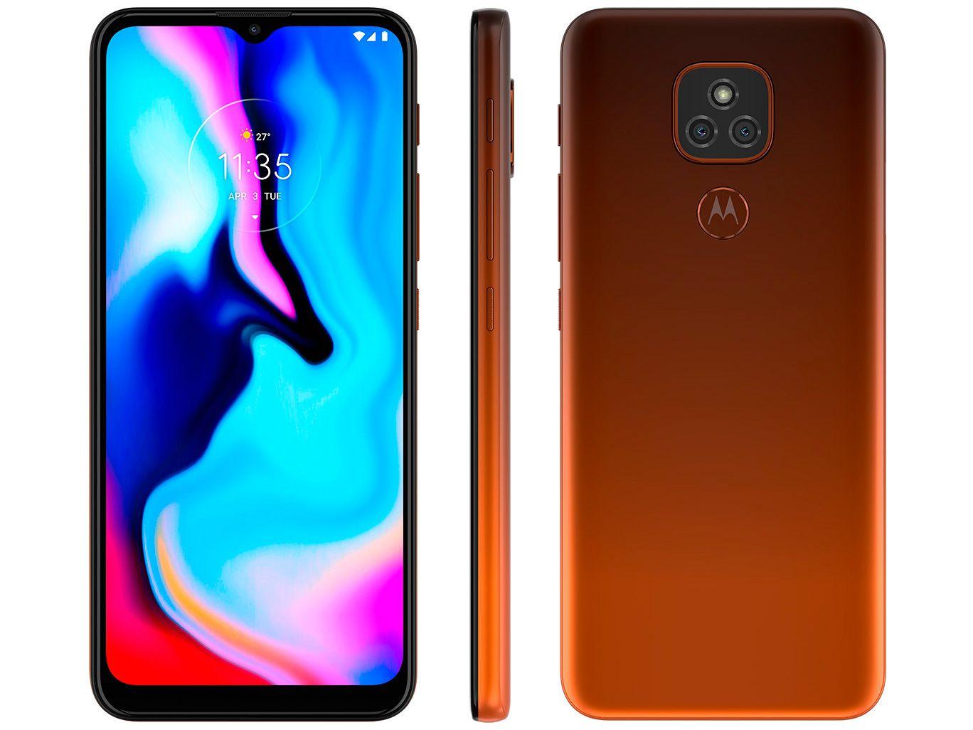 Smartphone Motorola Moto E7 Plus 64GB Bronze Âmbar - 4G Octa-Core 4GB RAM 6,5" Câm. Dupla + Selfie