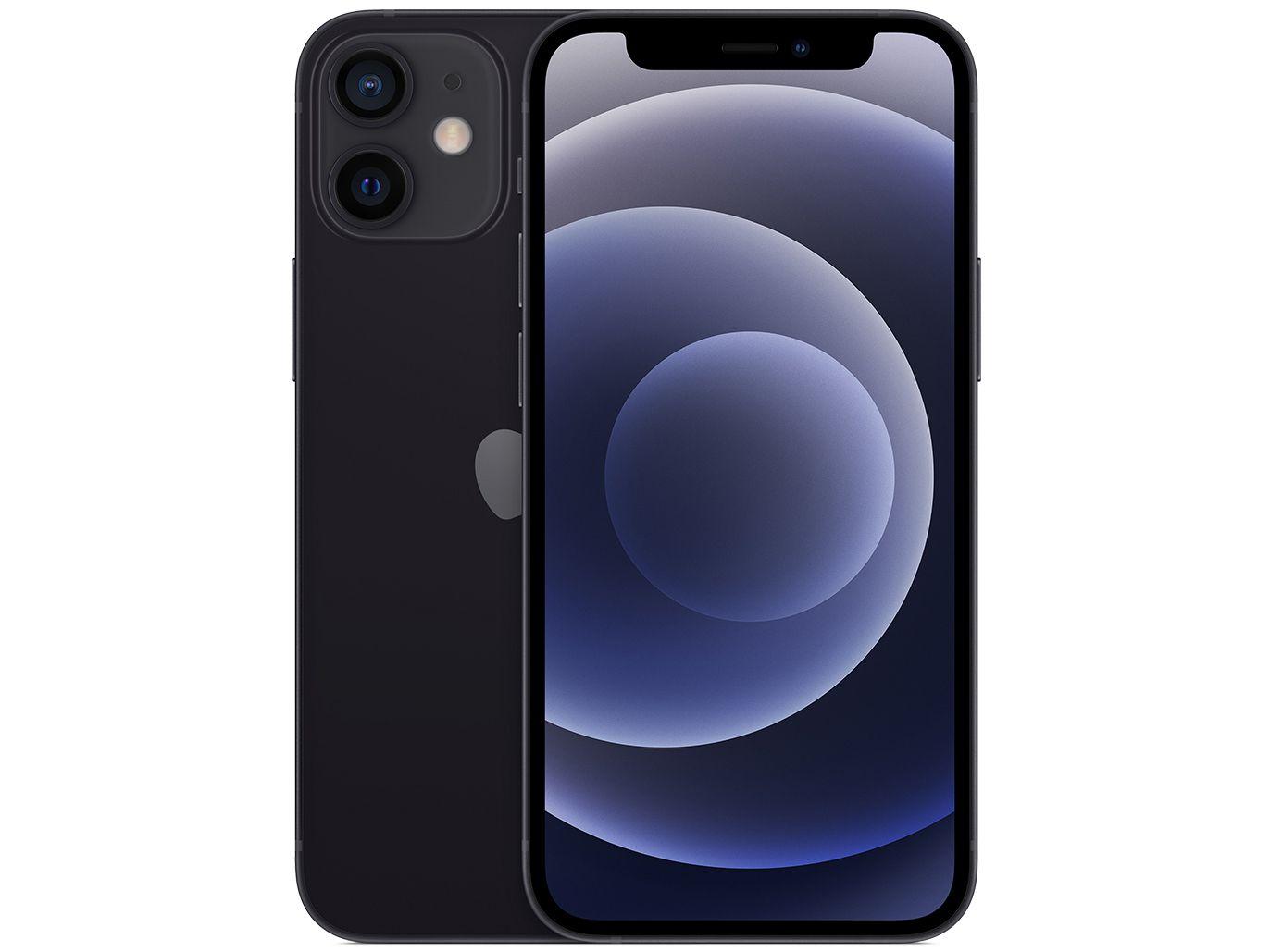 iPhone 12 Mini Apple 256GB Preto 5,4" - Câm. Dupla 12MP iOS