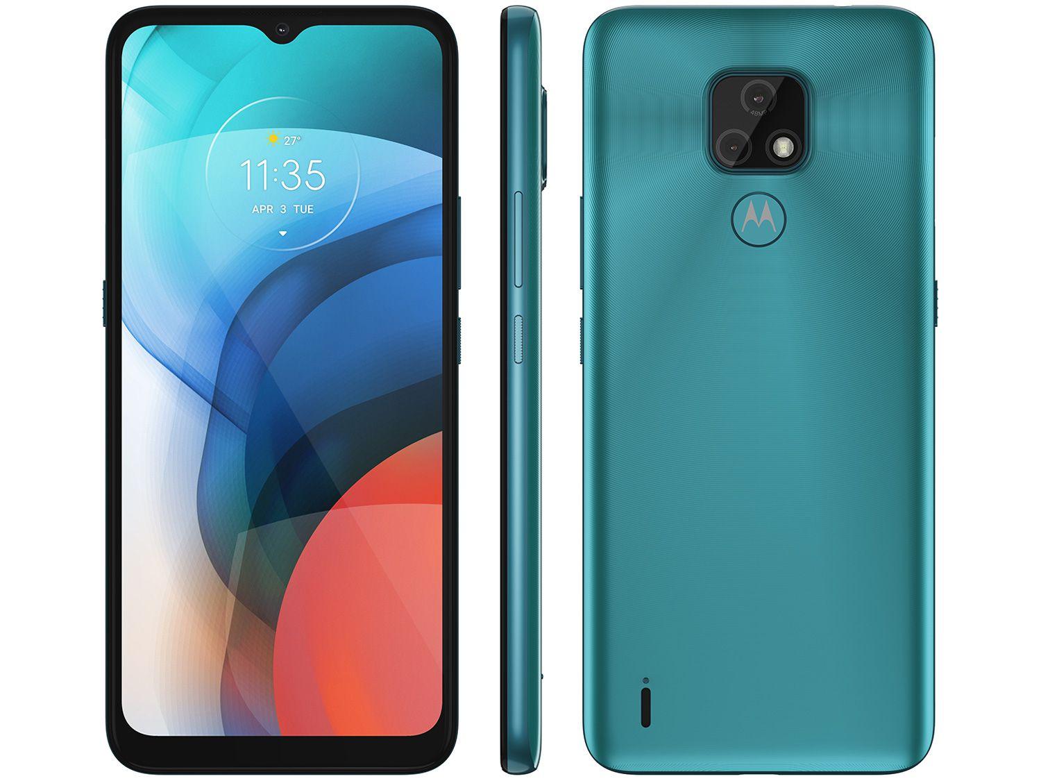 Smartphone Motorola Moto E7 32GB Aquamarine - 4G Octa-Core 2GB RAM 6,5" Câm. Dupla + Selfie 5MP