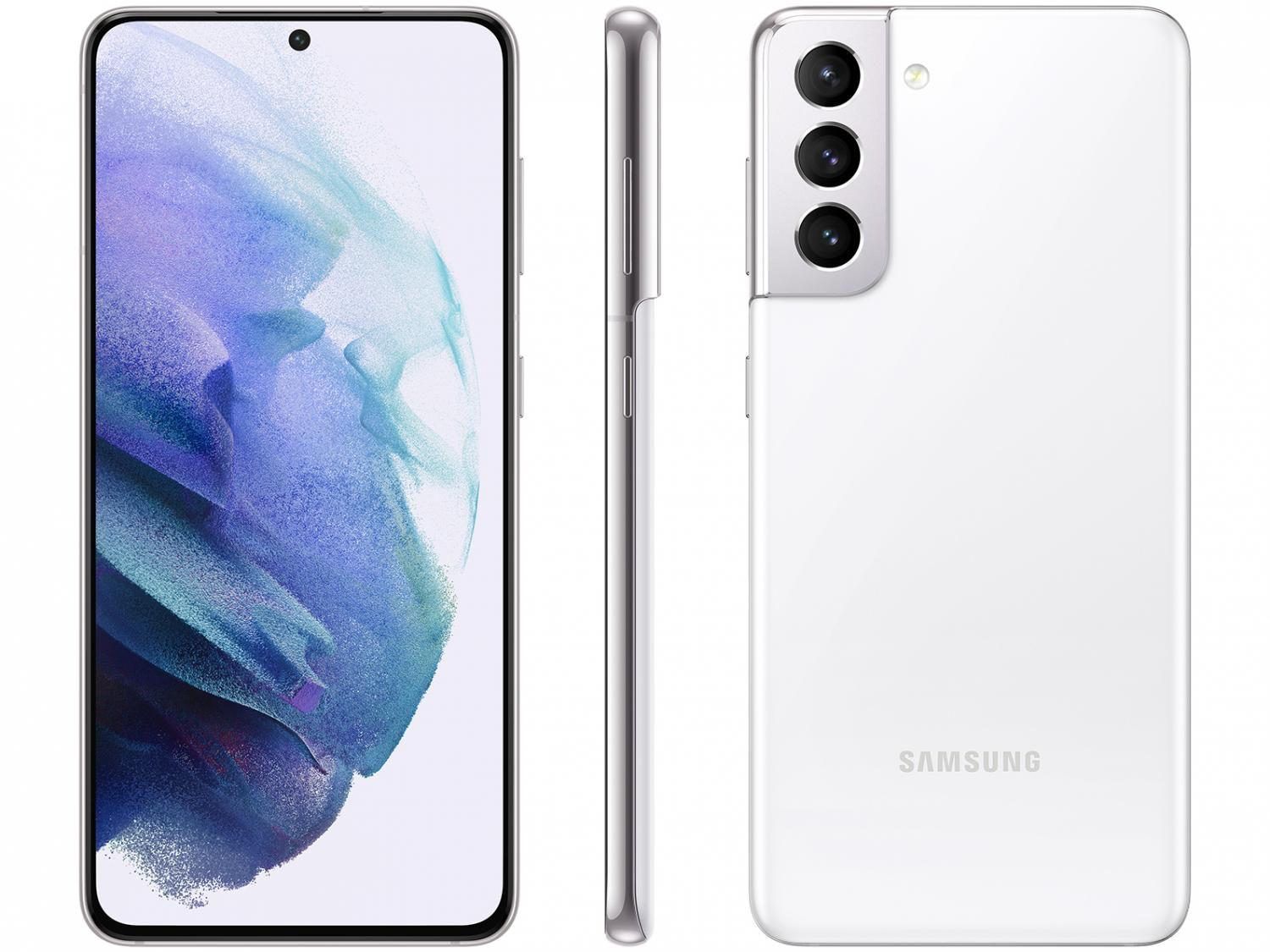 Smartphone Samsung Galaxy S21 128GB Branco - 5G 8GB RAM Tela 6,2&quot; Câm. Tripla + Selfie 10M
