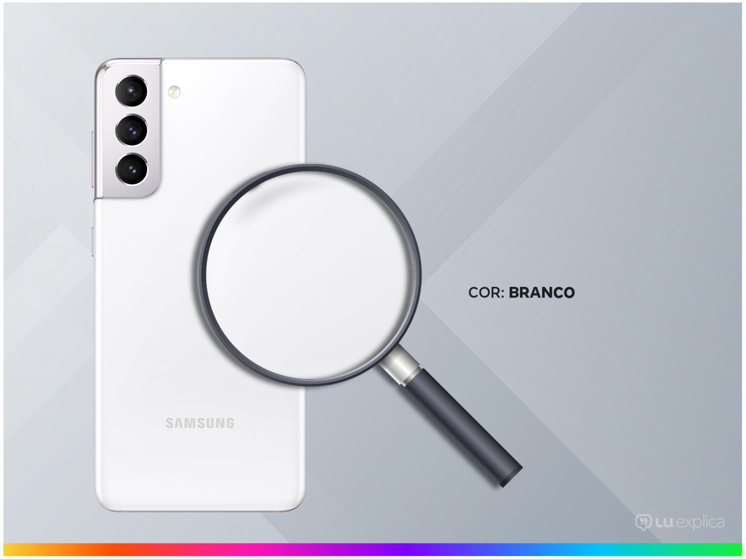 Smartphone Samsung Galaxy S21 128GB Branco 5G - 8GB RAM Tela 6,2&quot; Câm. Tripla + Selfie 10MP