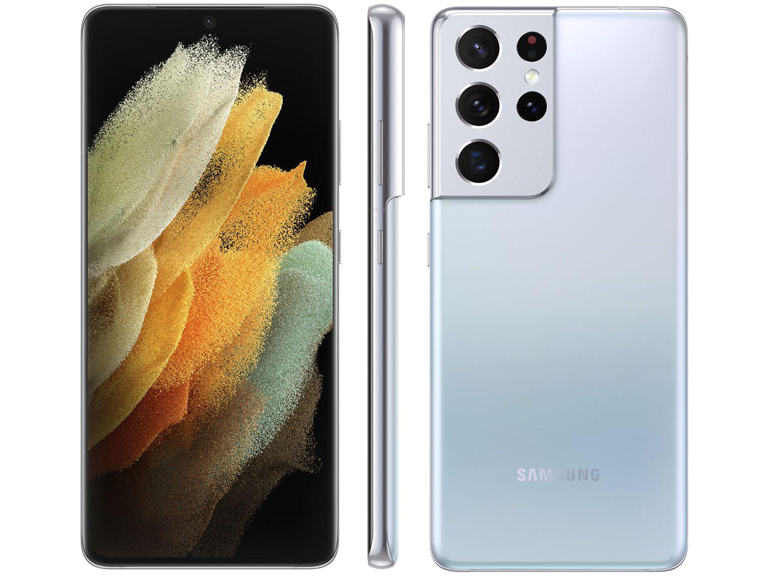 Smartphone Samsung Galaxy S21 Ultra 256GB Prata 5G - 12GB RAM Tela 6,8&quot; Câm. Quádrupla + Selfie 40