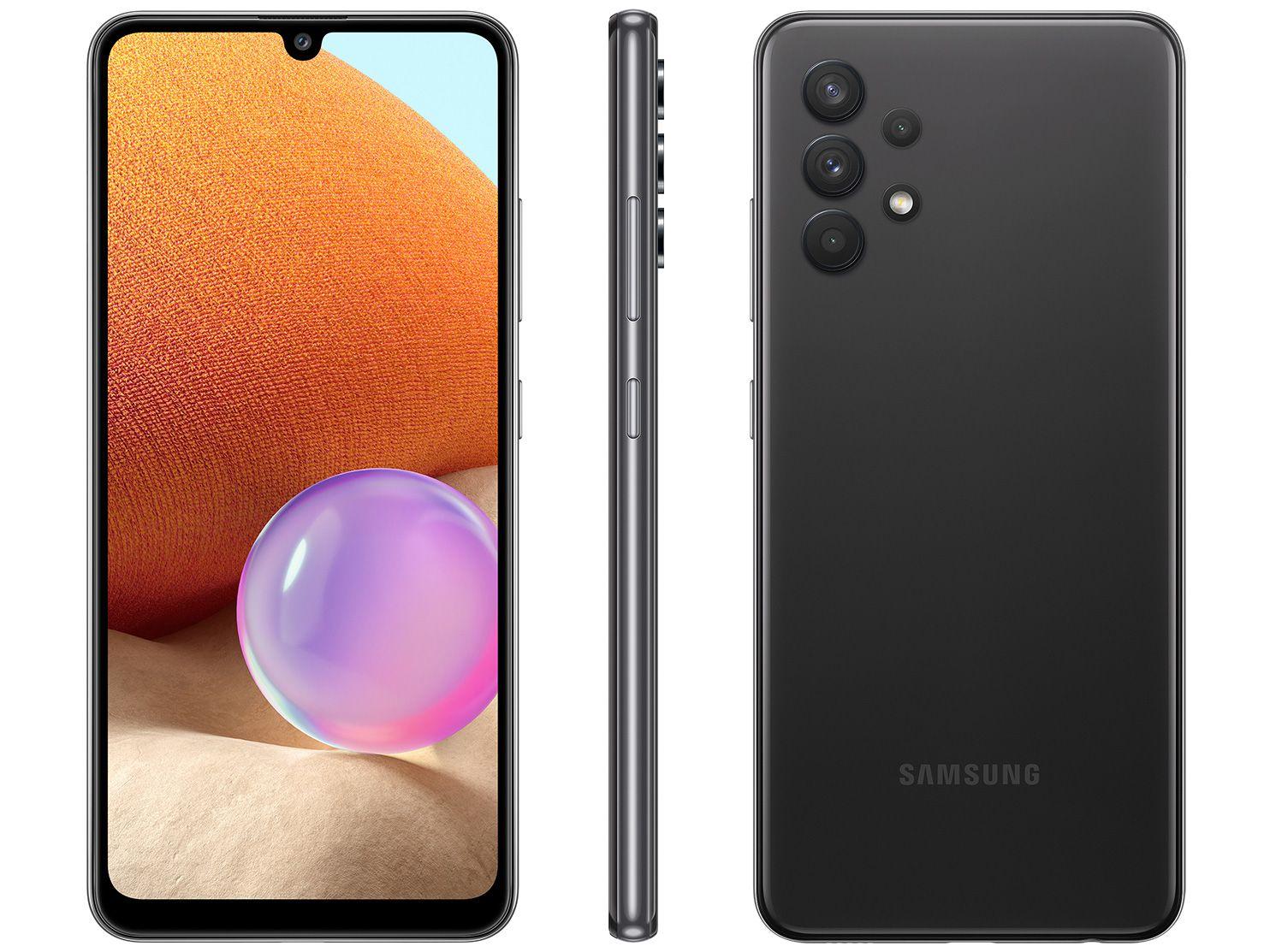 Smartphone Samsung Galaxy A32 128GB Preto 4G - 4GB RAM Tela 6,4" Câm. Quádrupla + Selfie 20MP