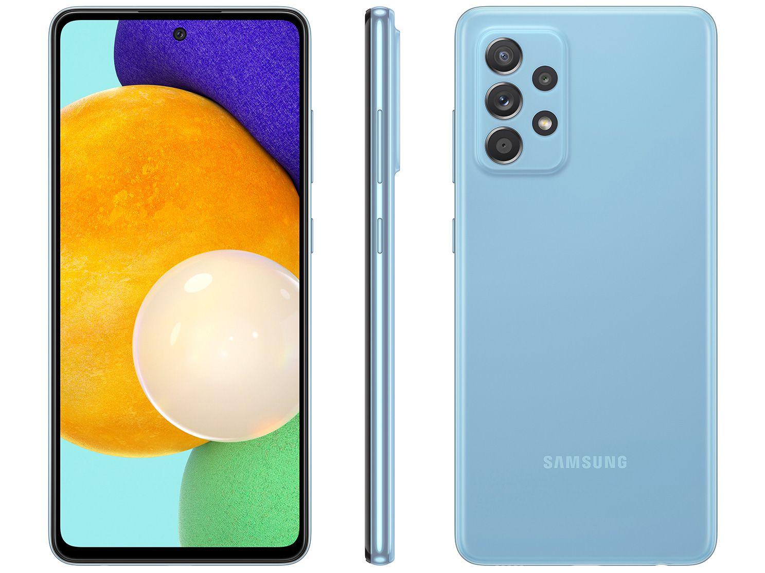 Smartphone Samsung Galaxy A52 128GB Azul 4G - 6GB RAM Tela 6,5" Câm. Quádrupla + Selfie 32MP